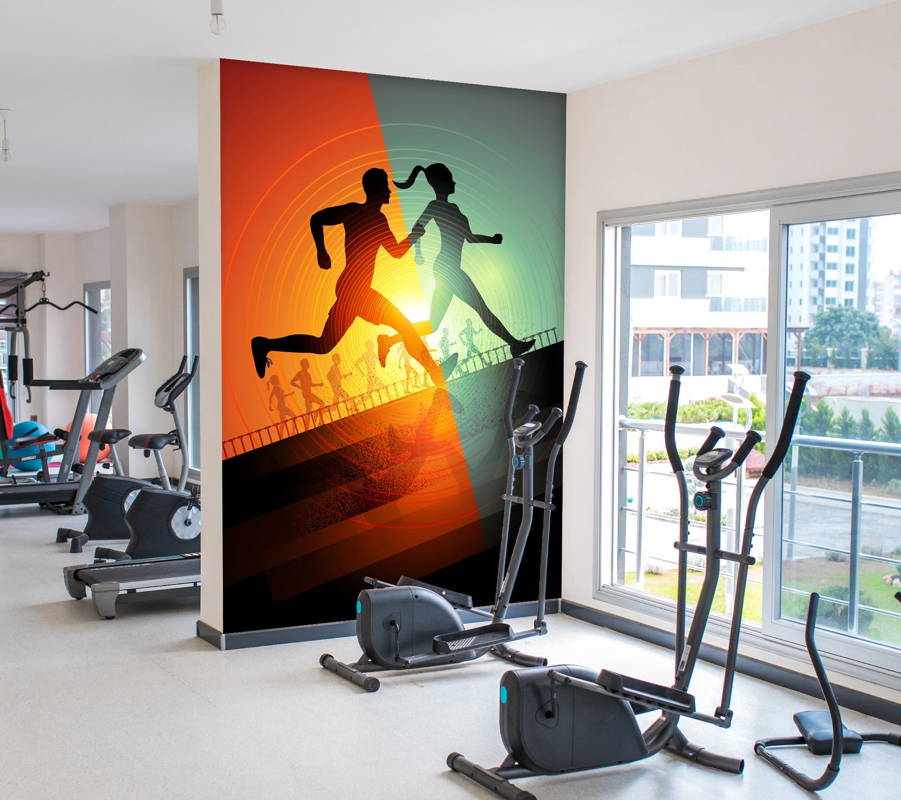 3D Running For Two 063 Wall Murals Wallpaper AJ Wallpaper 2 