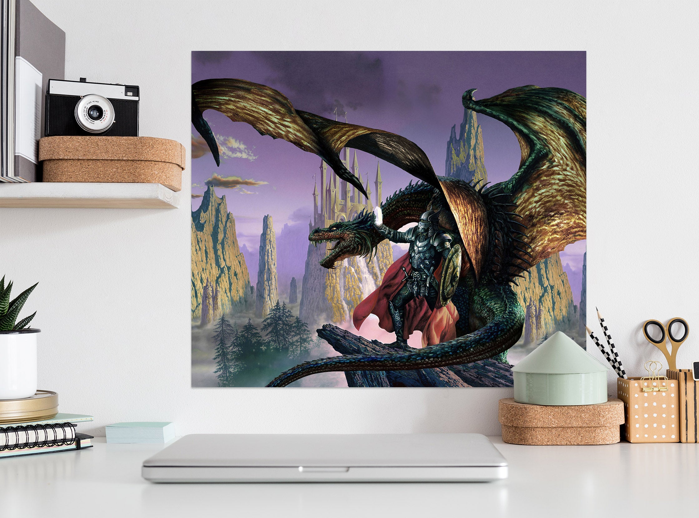 3D Shield Armor Soldier Dragon 8036 Ciruelo Wall Sticker