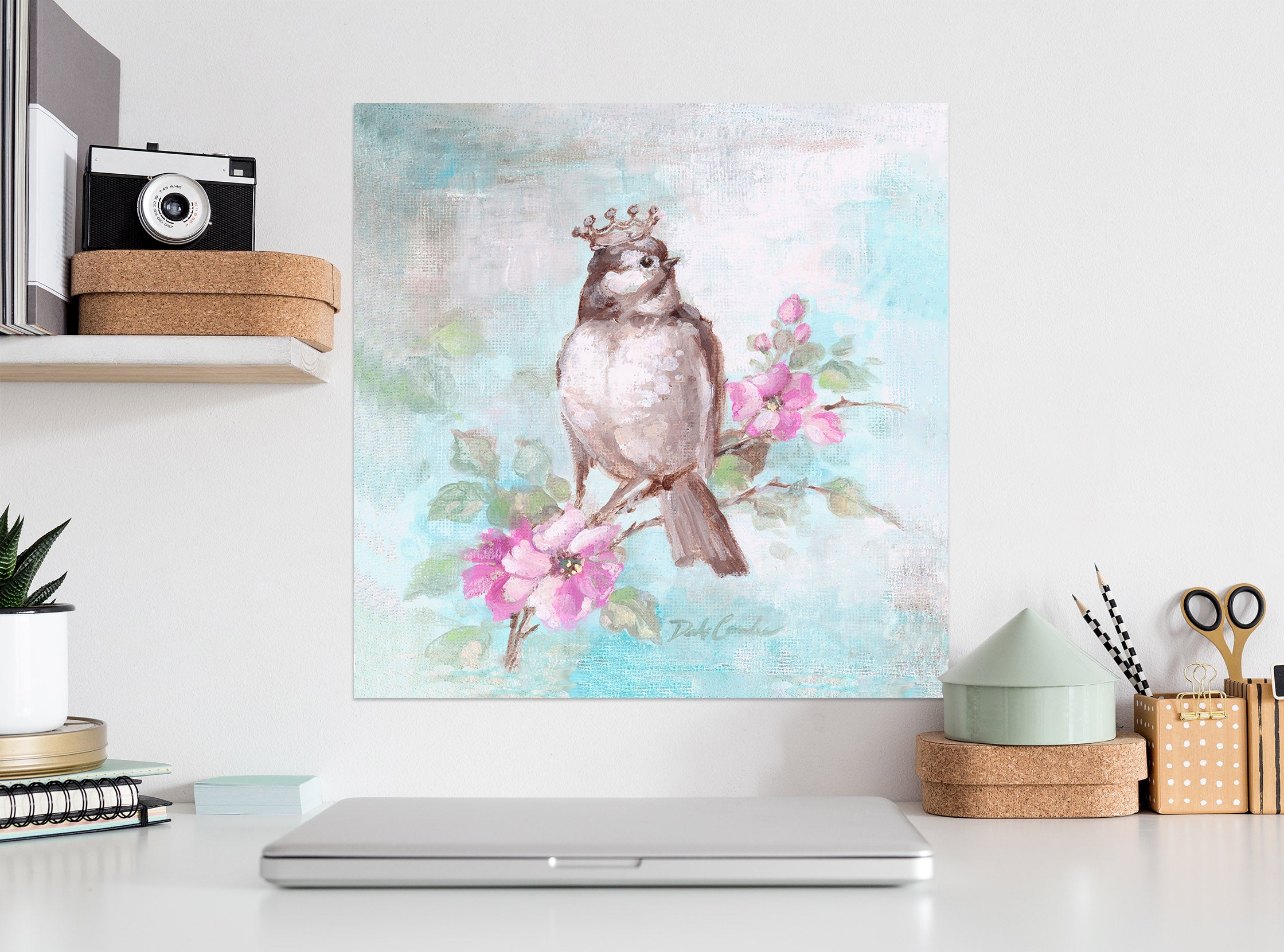 3D Flower Branch Sparrow Crown 063 Debi Coules Wall Sticker