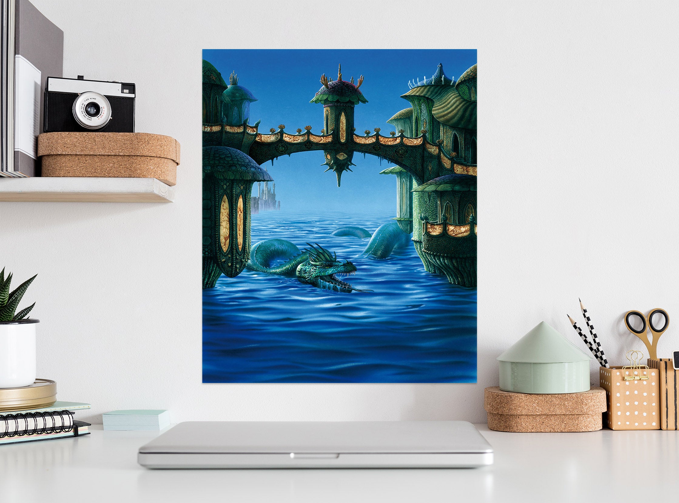 3D Ocean Dragon Bridge 8089 Ciruelo Wall Sticker