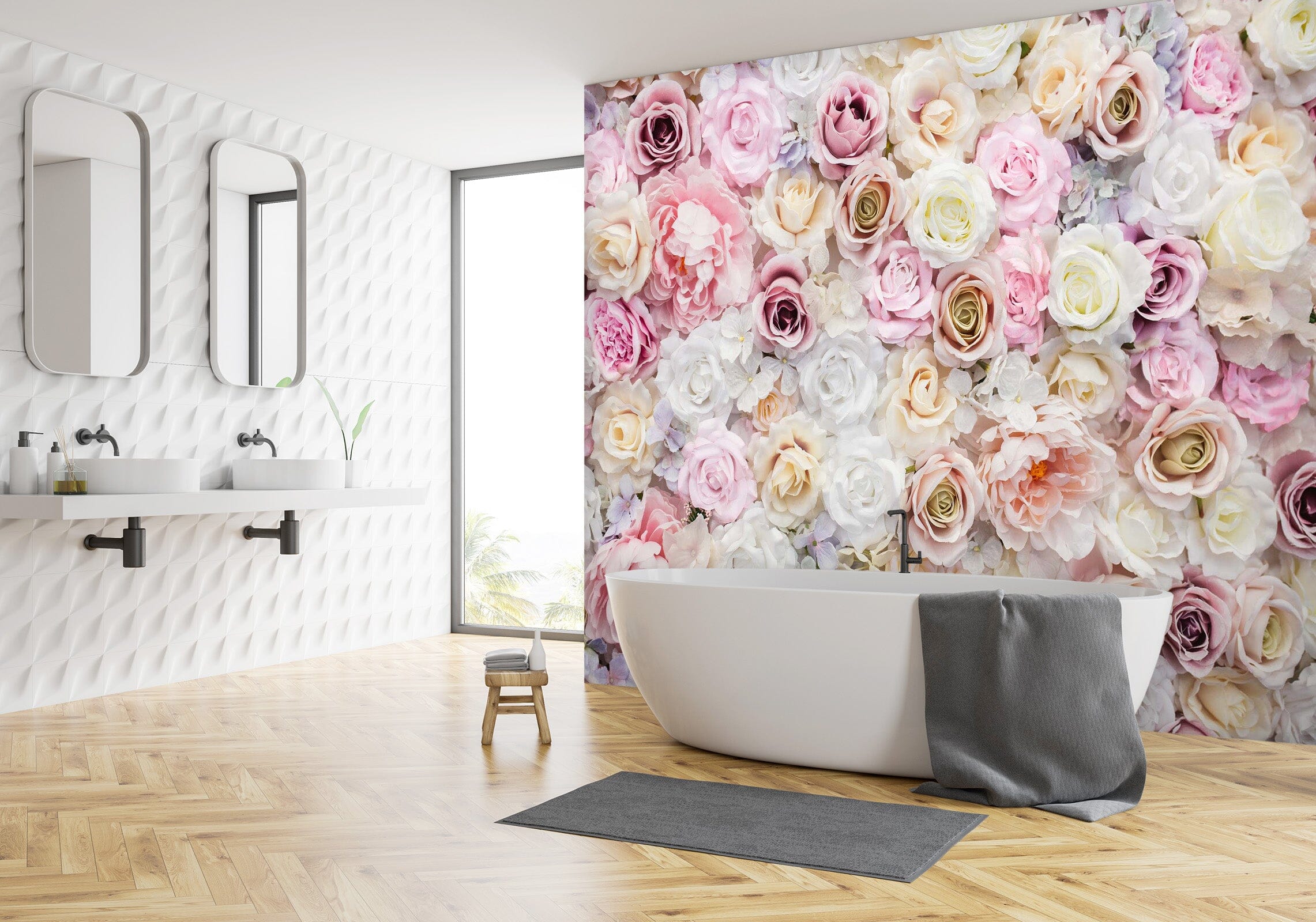 3D Pink Rose Flower 118 Wall Murals Wallpaper AJ Wallpaper 2 