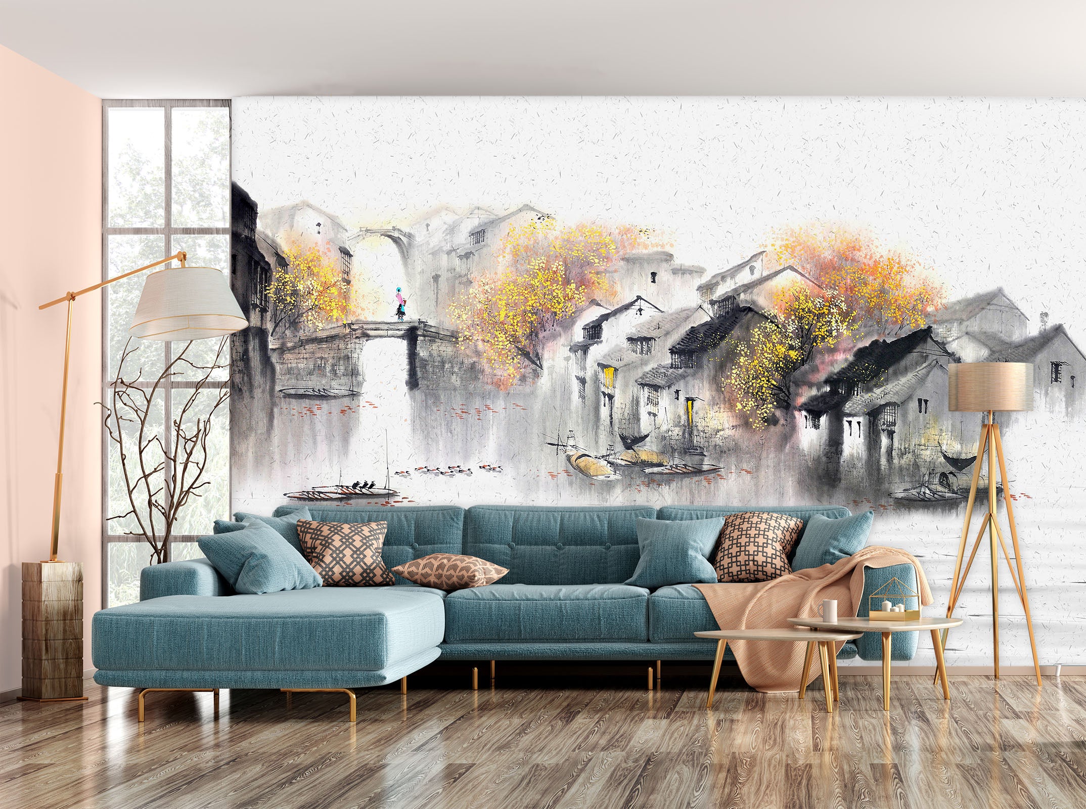 3D Alpine Waterfall 1617 Wall Murals