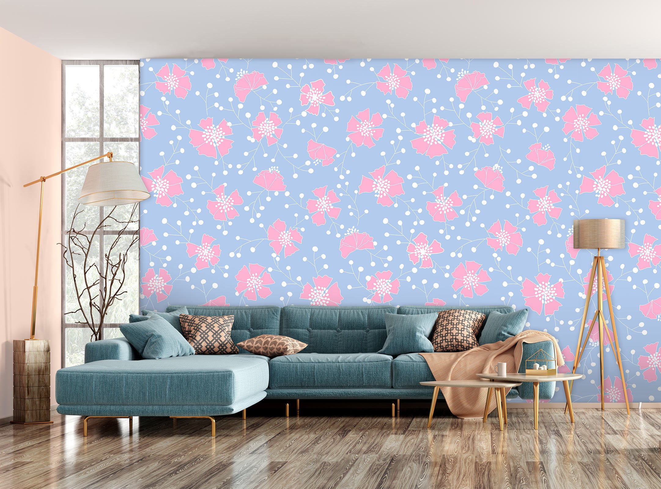 3D Pink Flowers 12094 Kashmira Jayaprakash Wall Mural Wall Murals