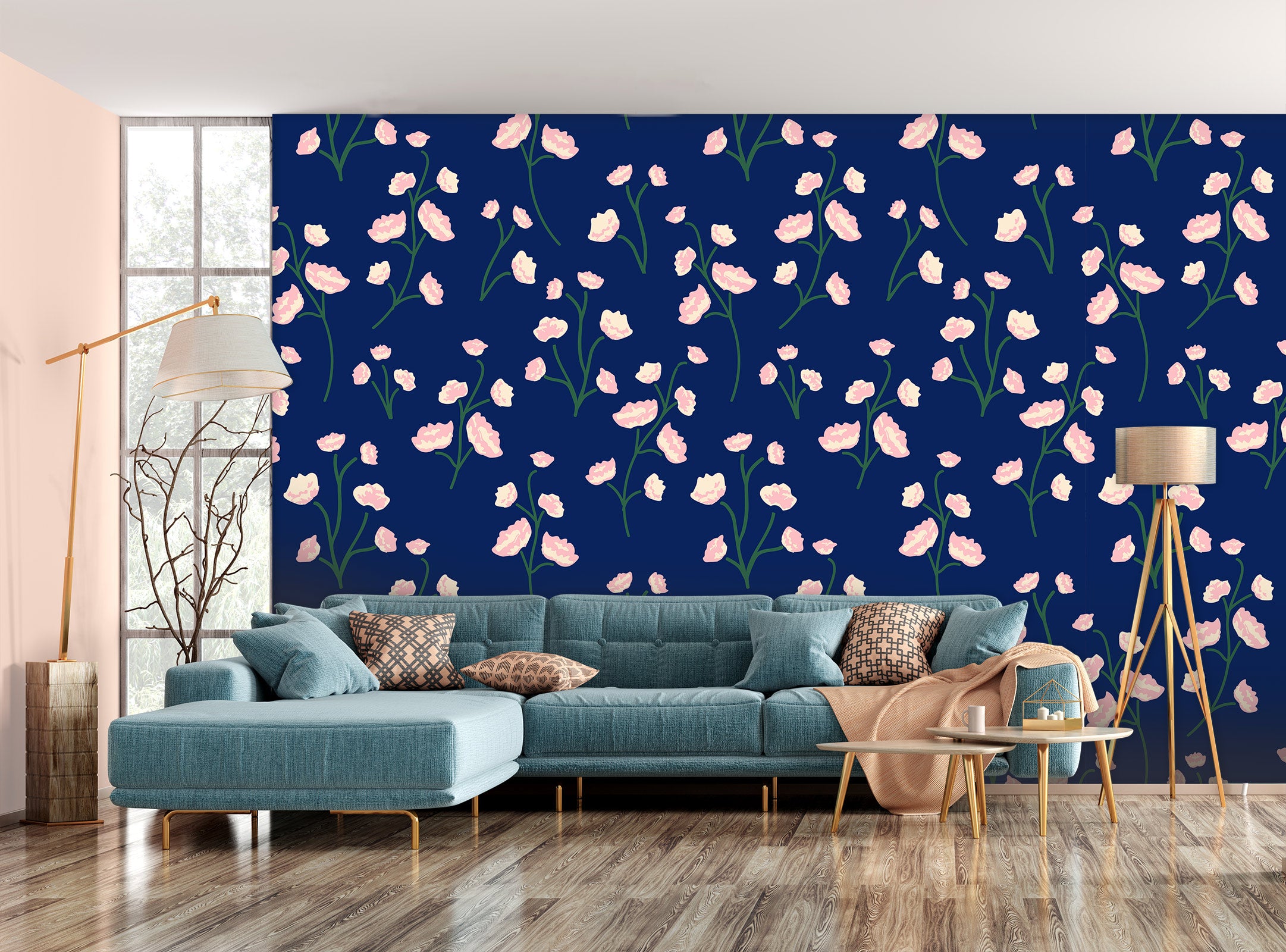 3D Pink Flowers 12057 Kashmira Jayaprakash Wall Mural Wall Murals