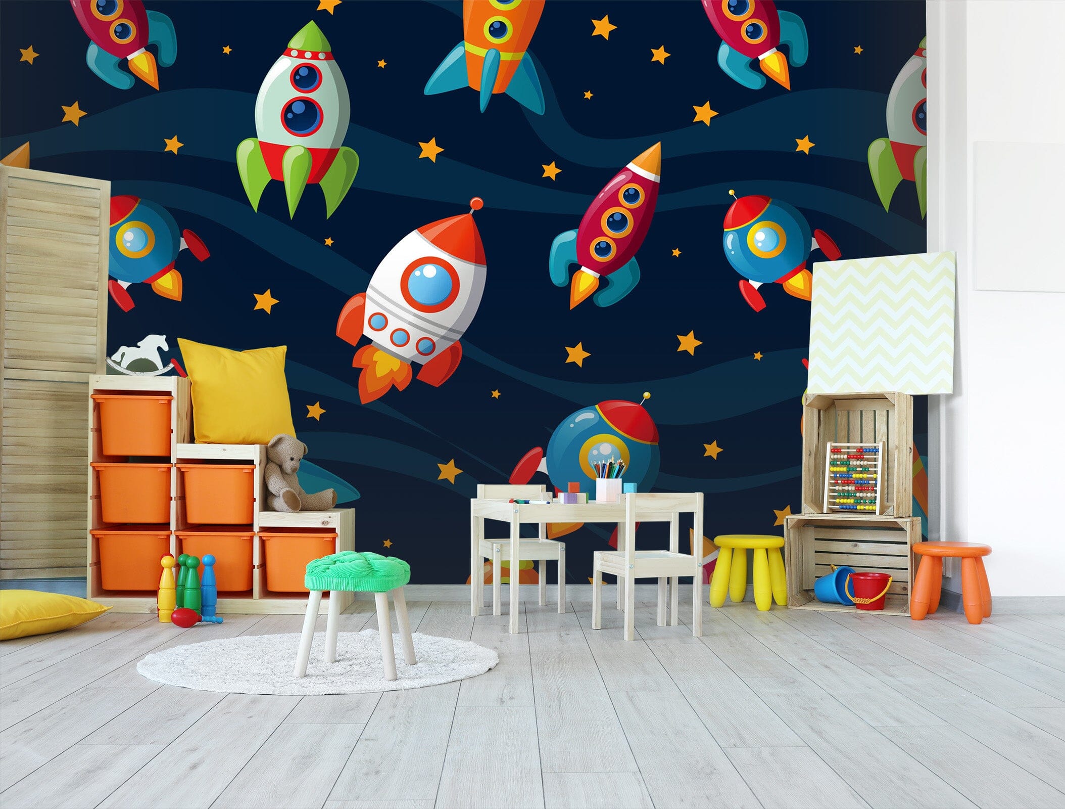 3D Cartoon Rocket 034 Wall Murals Wallpaper AJ Wallpaper 2 