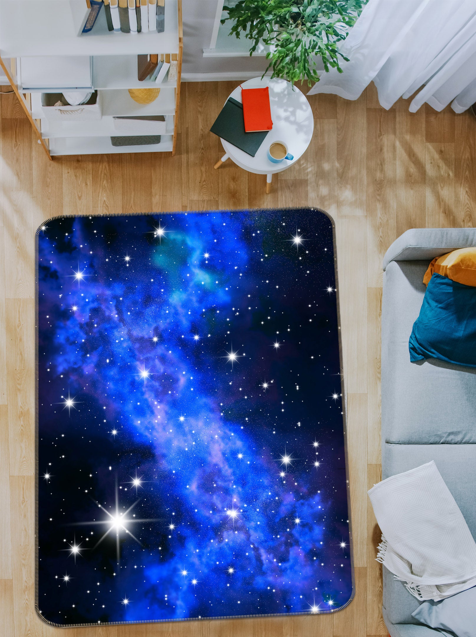 3D Blue Starry Sky 26010 Non Slip Rug Mat