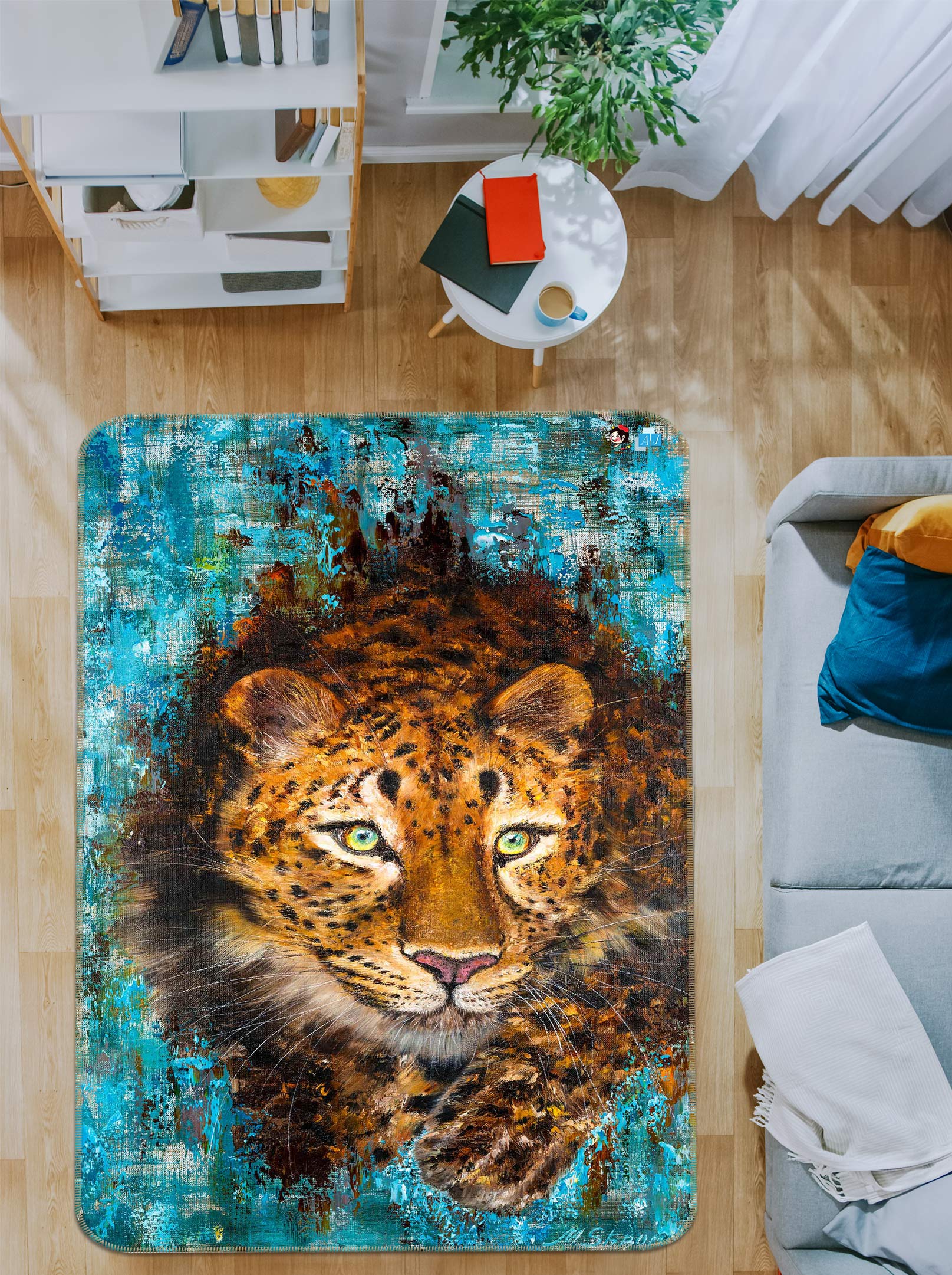 3D Painted Leopard 1194 Skromova Marina Rug Non Slip Rug Mat