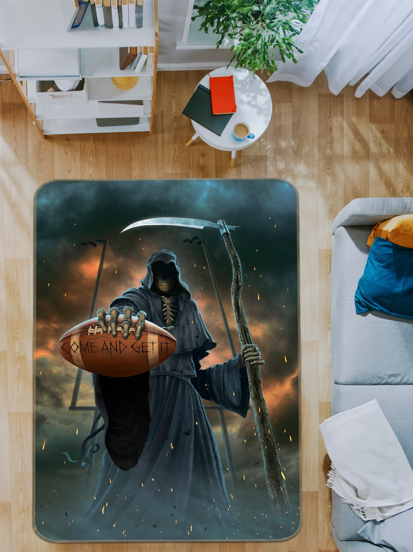 3D Demon Football 84212 Vincent Hie Rug Non Slip Rug Mat