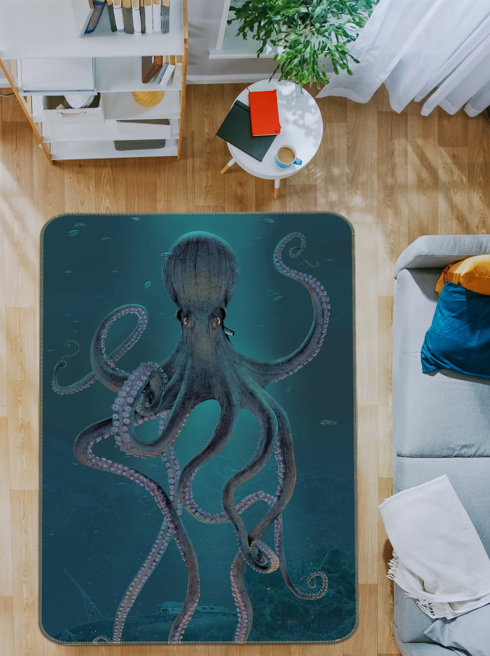 3D Octopus 84226 Vincent Hie Rug Non Slip Rug Mat