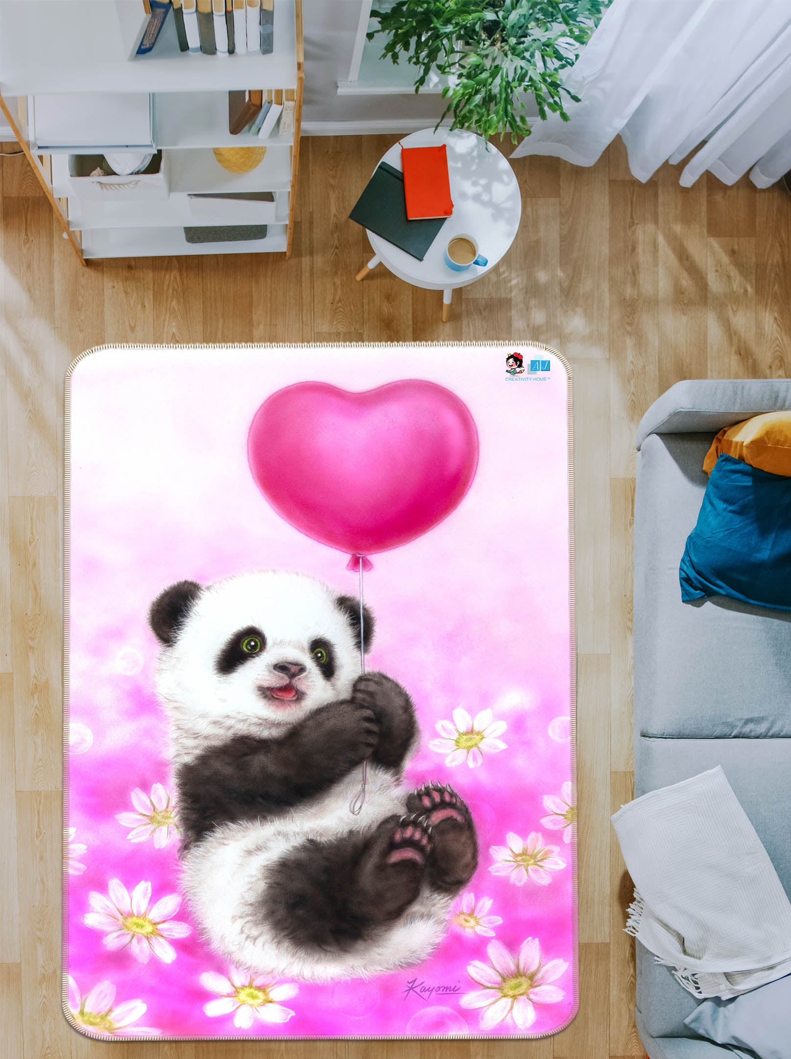 3D Balloon Panda 5688 Kayomi Harai Rug Non Slip Rug Mat