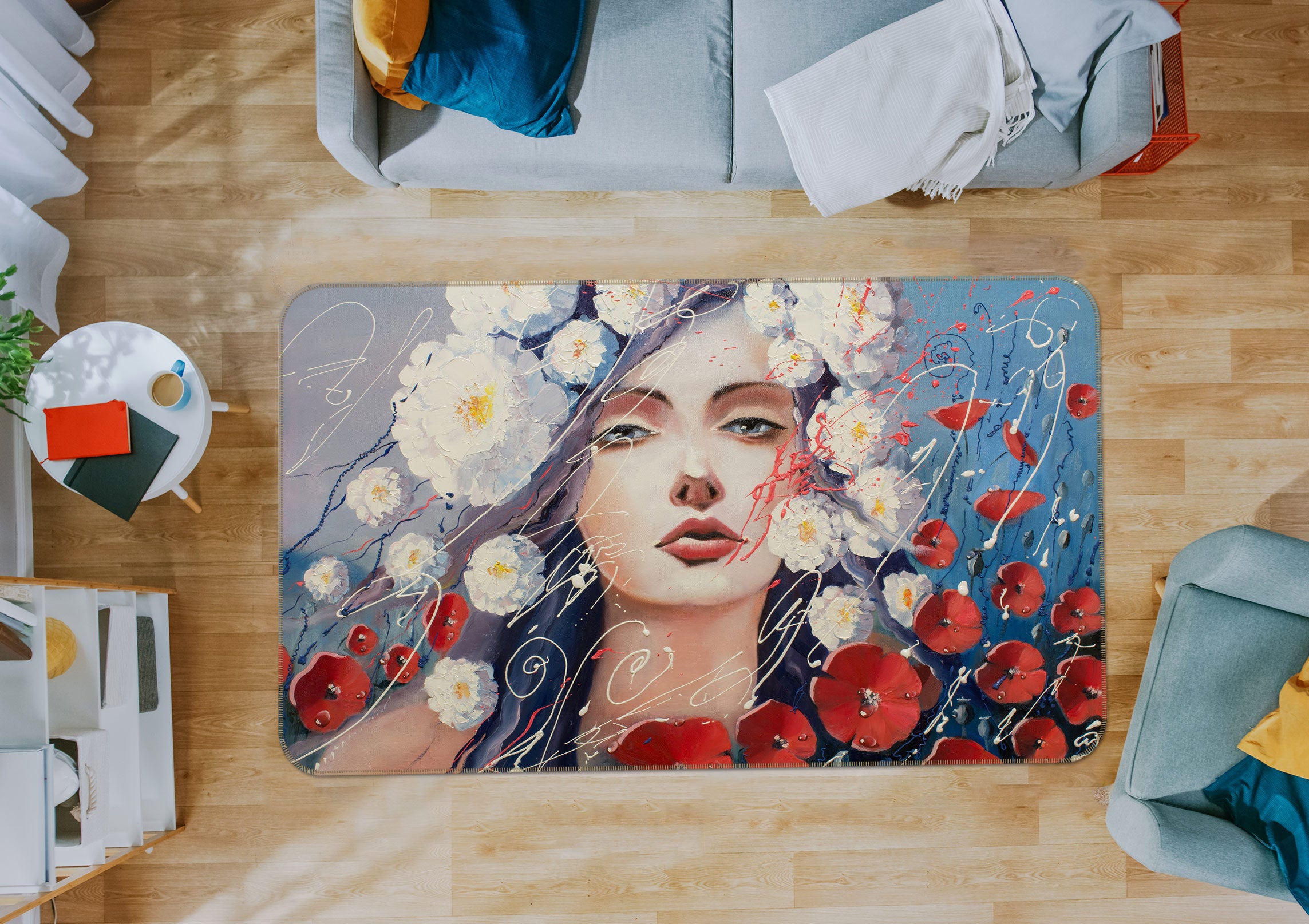 3D Veil Woman 1019 Non Slip Rug Mat