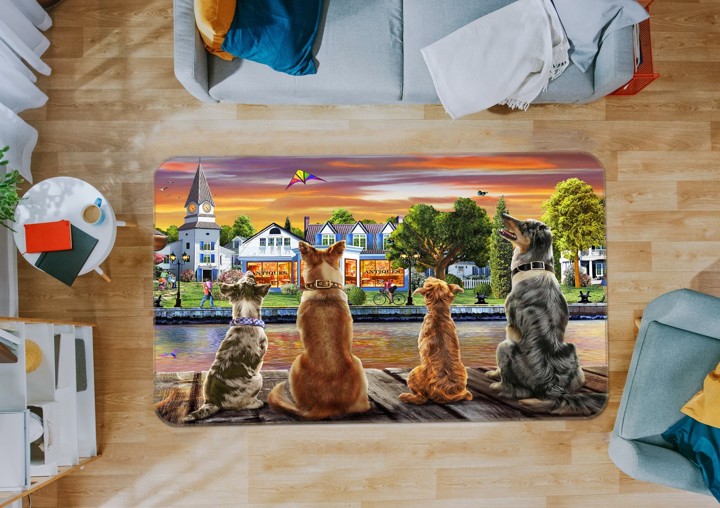 3D Watchdog 1074 Adrian Chesterman Rug Non Slip Rug Mat Mat AJ Creativity Home 