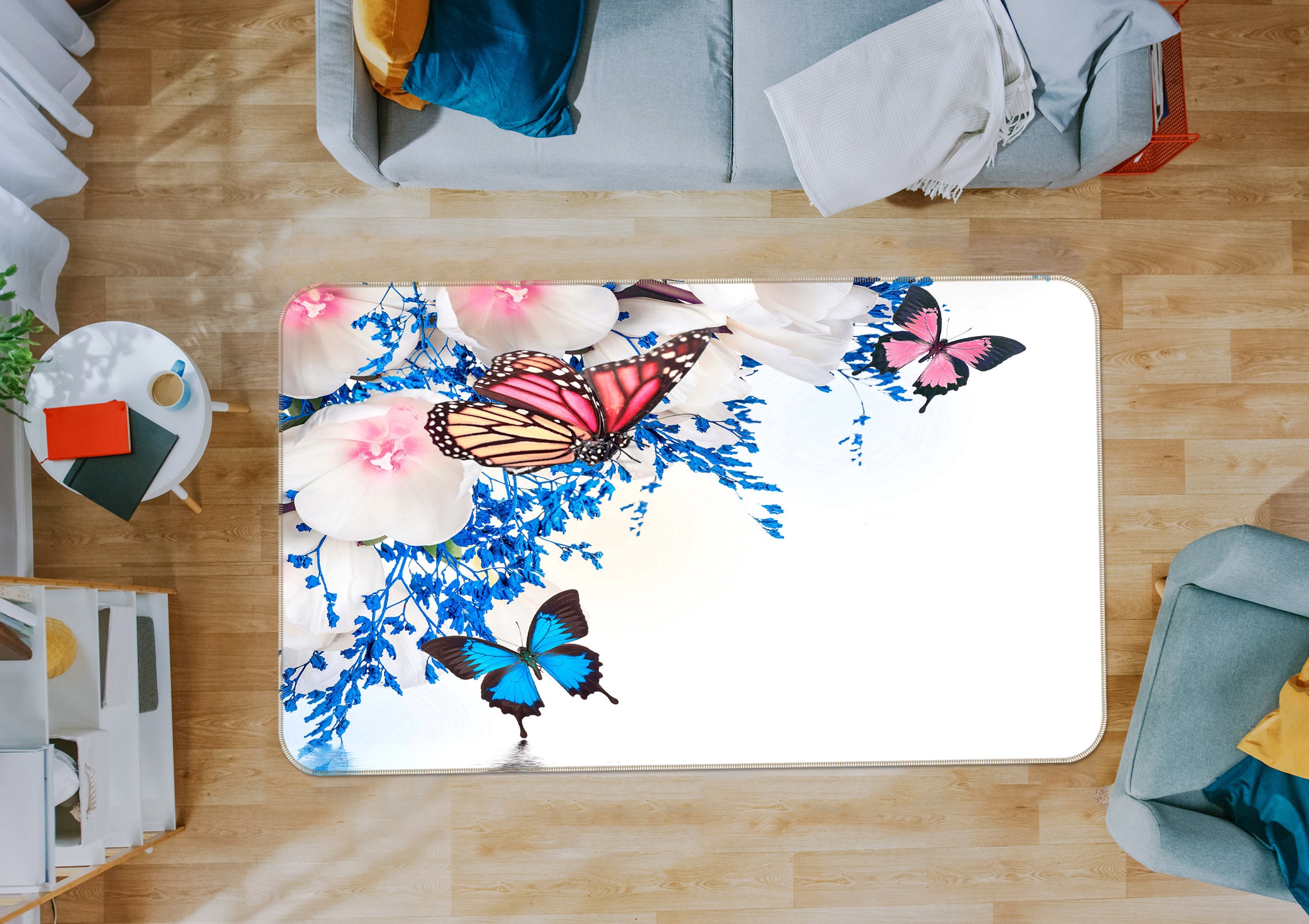 3D Butterfly 68176 Animal Non Slip Rug Mat