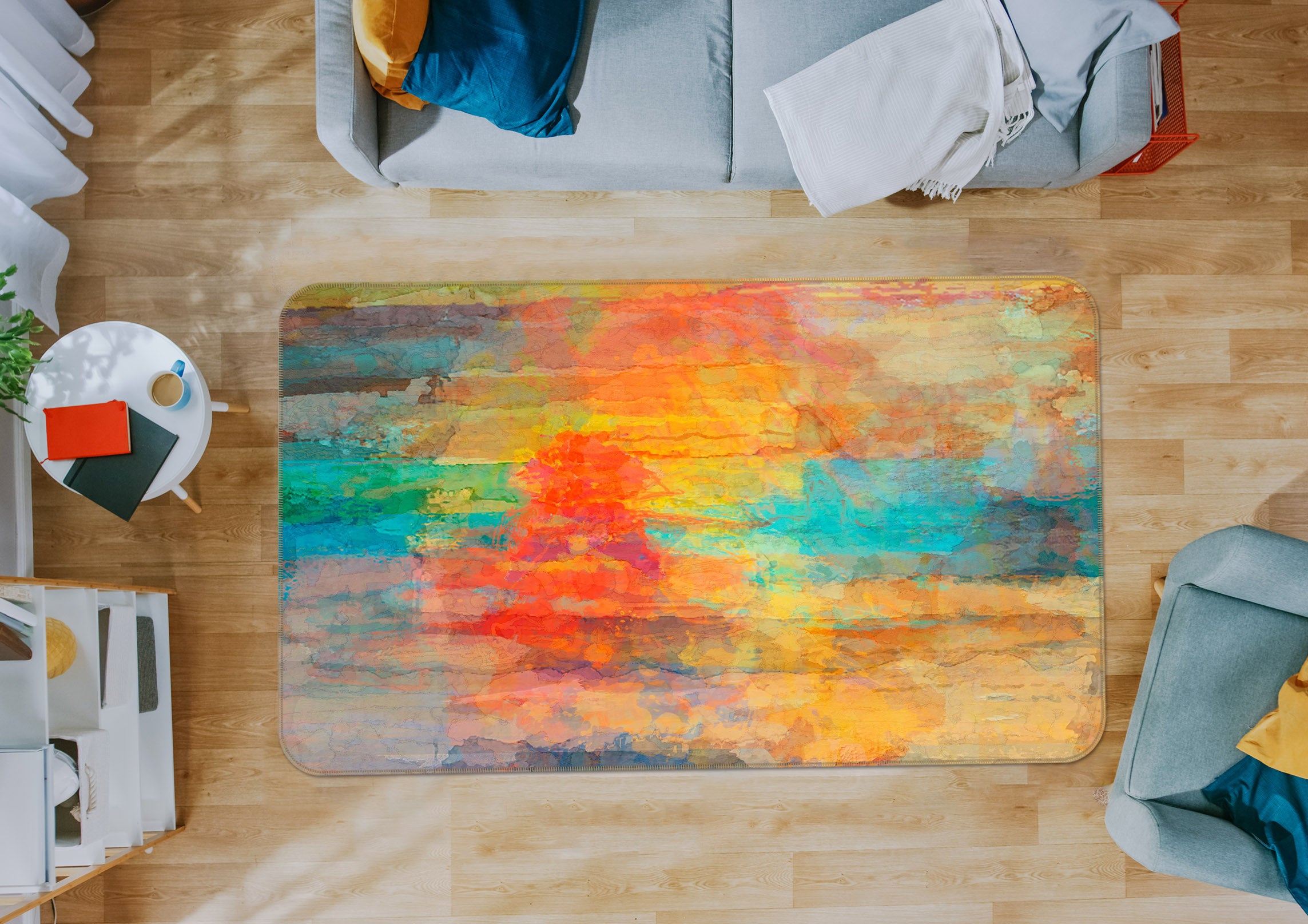 3D Color Graffiti 124 Michael Tienhaara Rug Non Slip Rug Mat