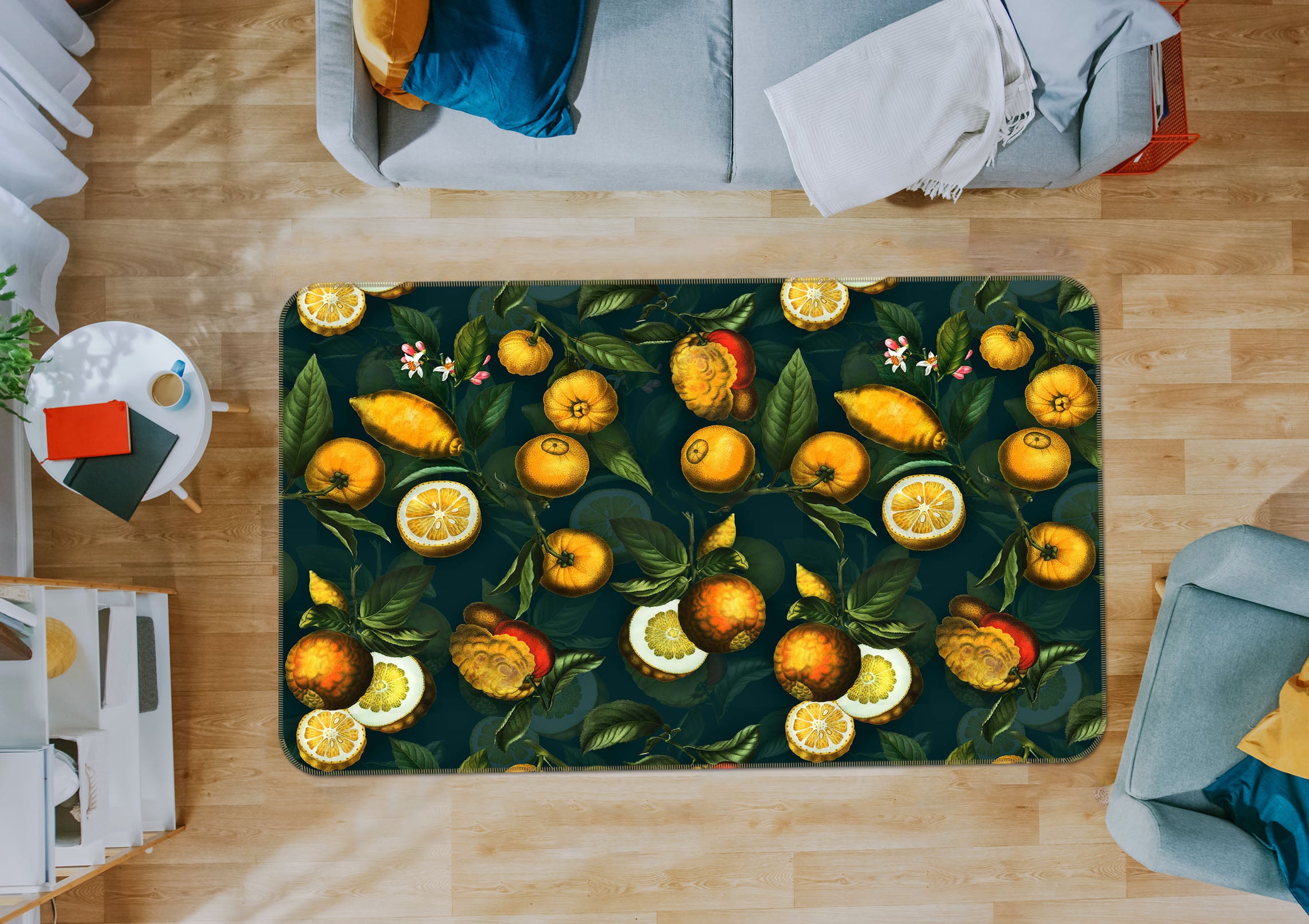 3D Golden Oranges 148 Uta Naumann Rug Non Slip Rug Mat