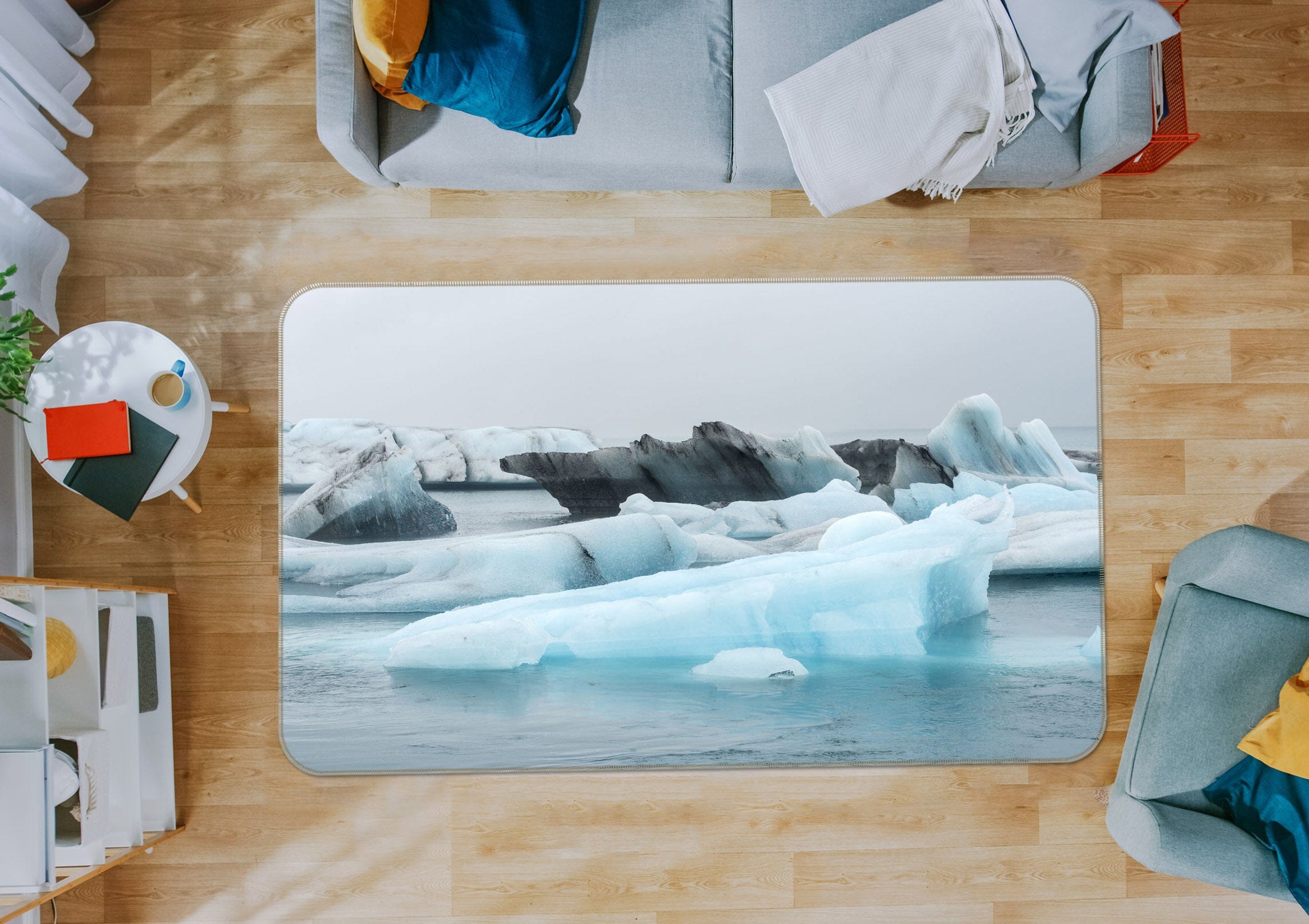 3D Ice Iceland 1108 Marco Carmassi Rug Non Slip Rug Mat Mat AJ Creativity Home 