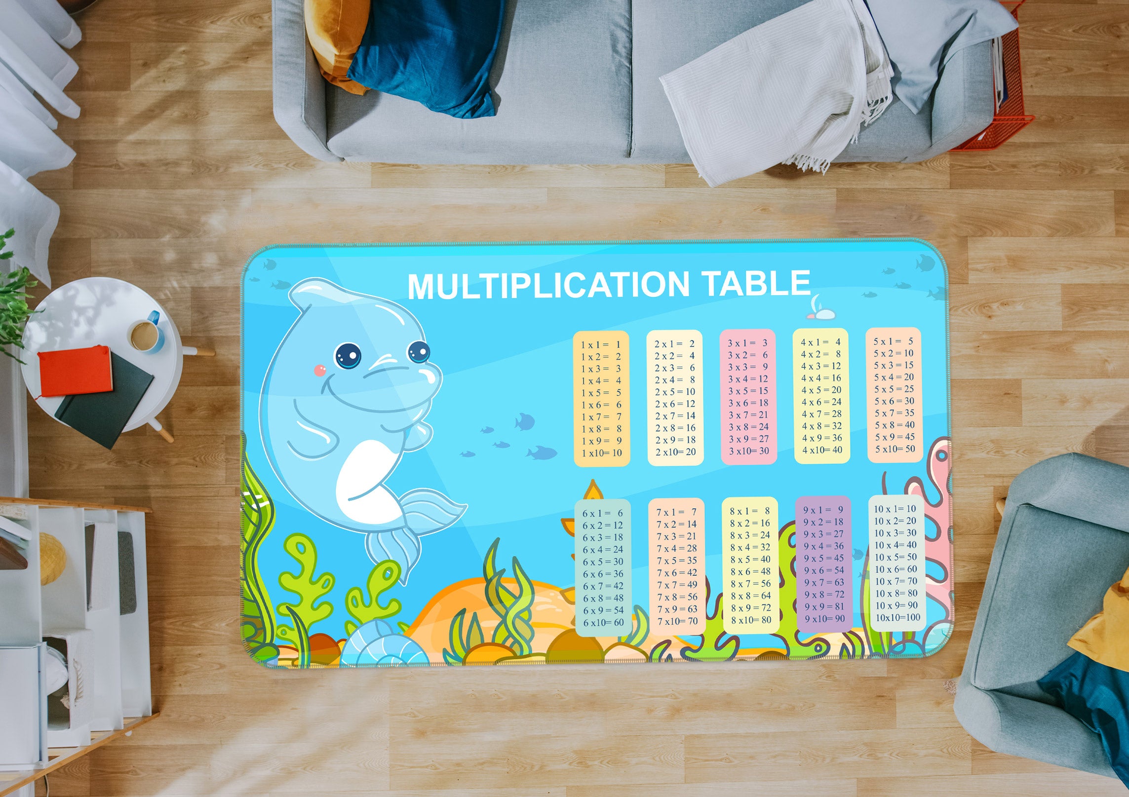 3D Cartoon Dolphin 77203 Non Slip Rug Mat