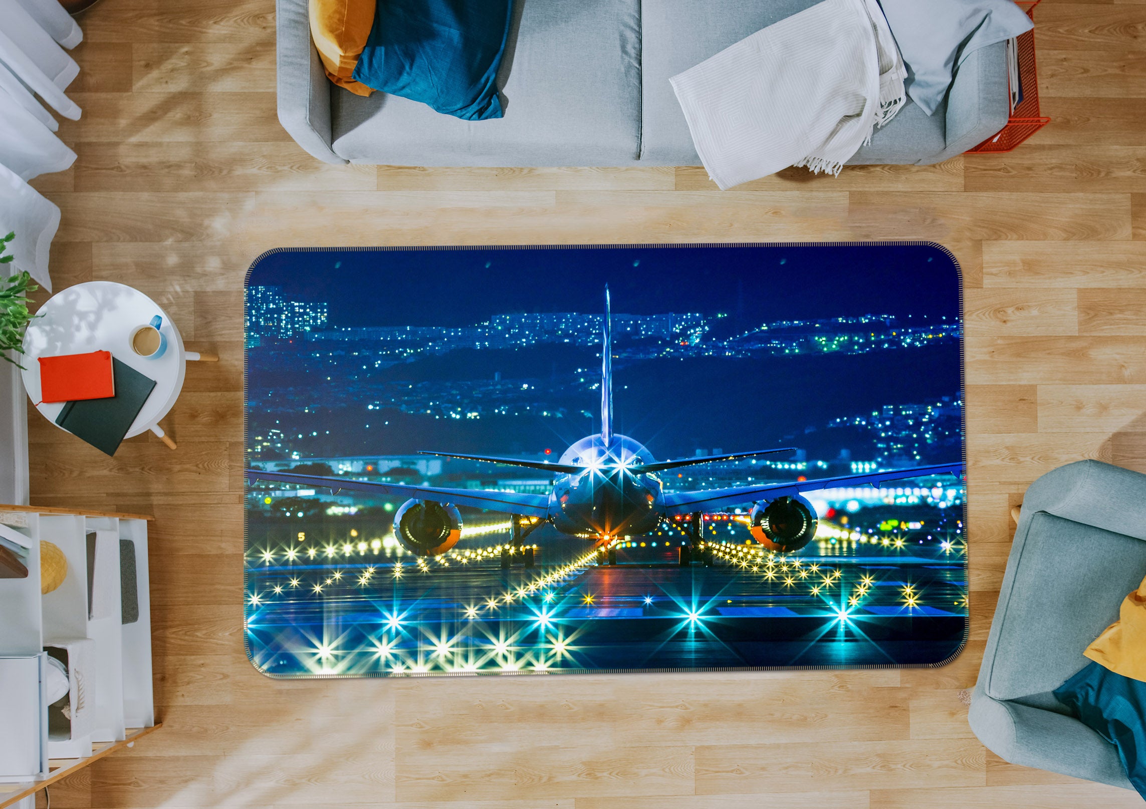 3D Aircraft Runway 42044 Vehicle Non Slip Rug Mat