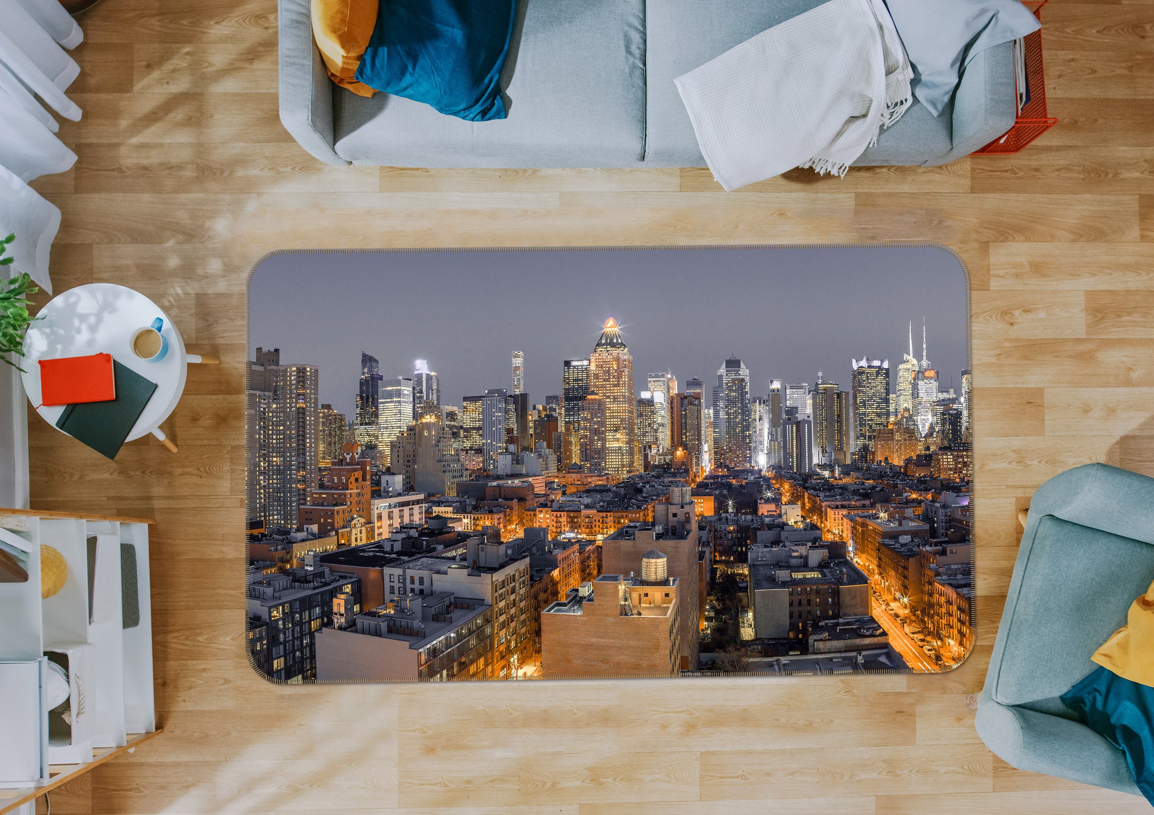 3D Night City 125 Assaf Frank Rug Non Slip Rug Mat