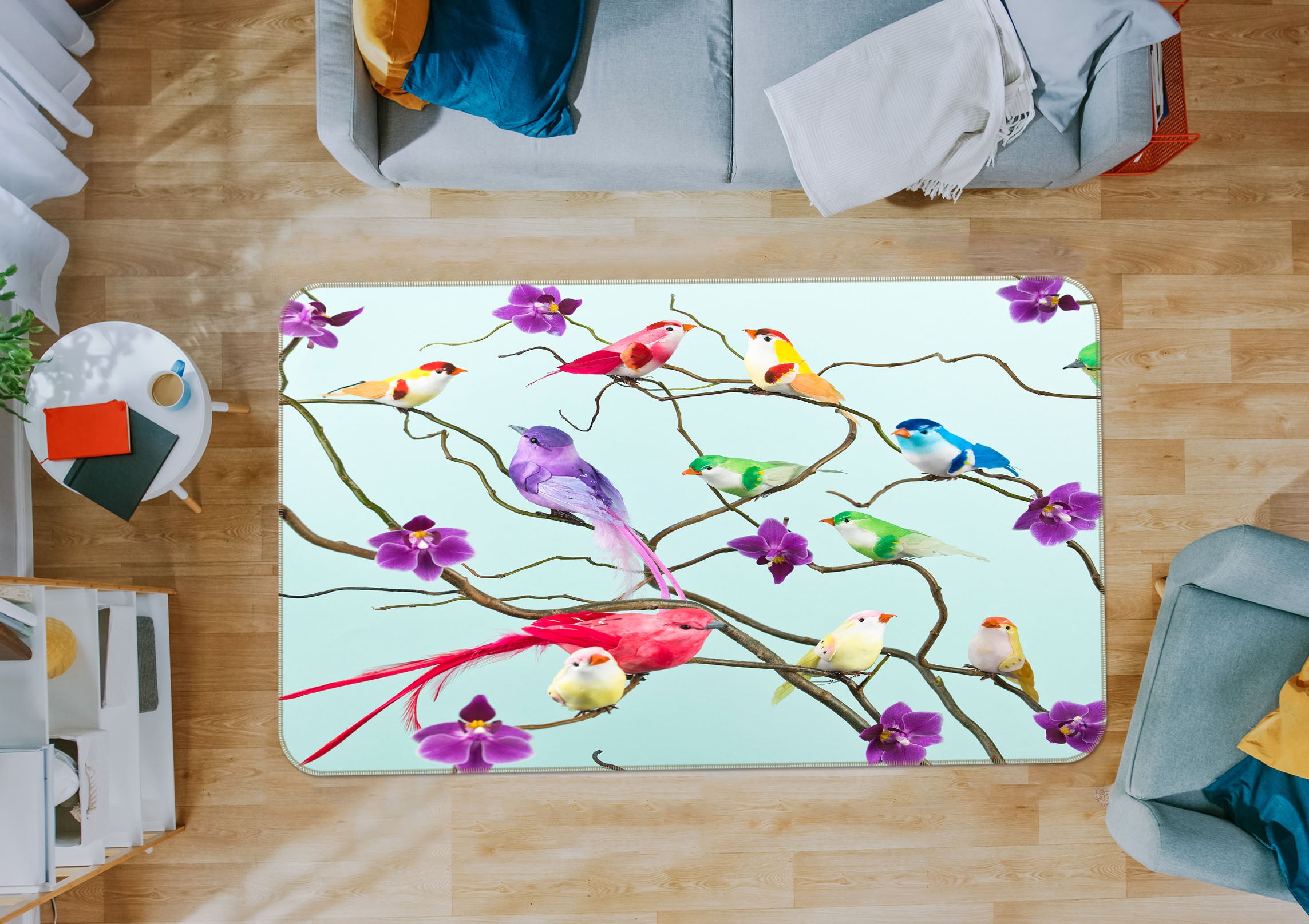 3D Color Bird 83213 Assaf Frank Rug Non Slip Rug Mat