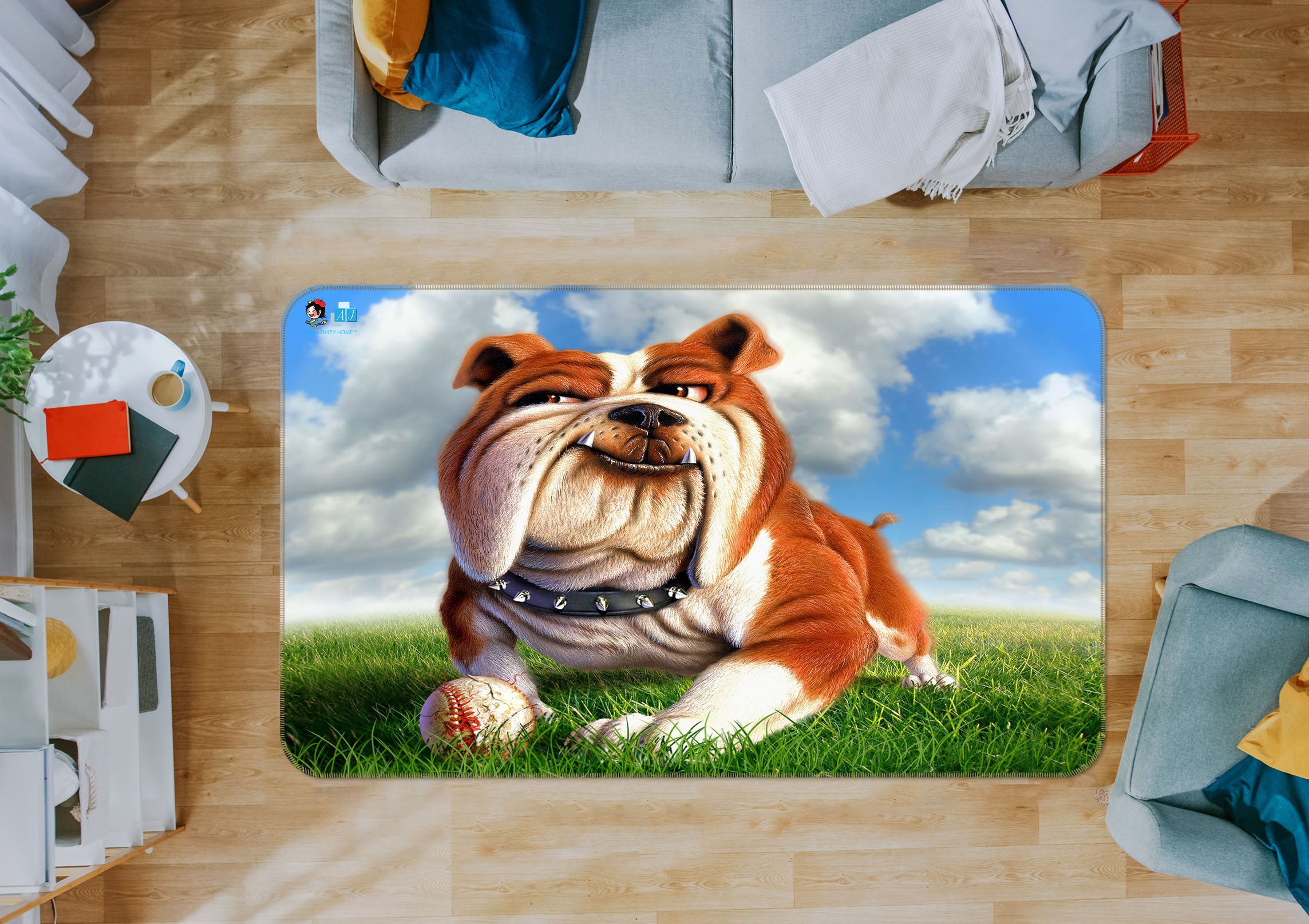 3D Bulldog 85066 Jerry LoFaro Rug Non Slip Rug Mat