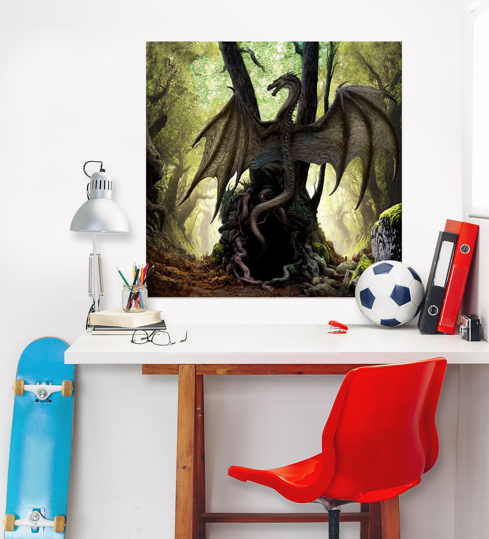 3D Dragon Forest 8066 Ciruelo Wall Sticker