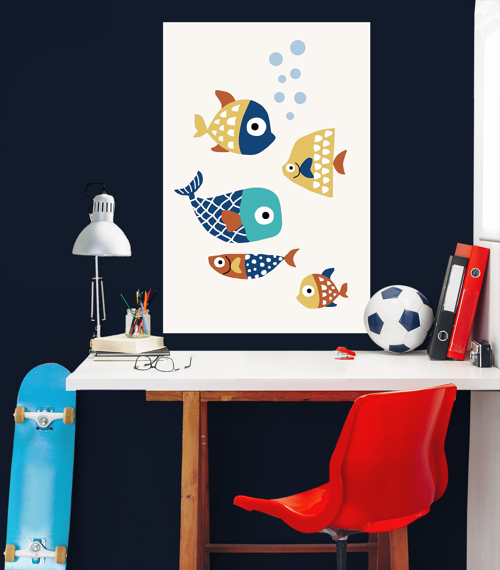 3D Fish Family 177 Boris Draschoff Wall Sticker