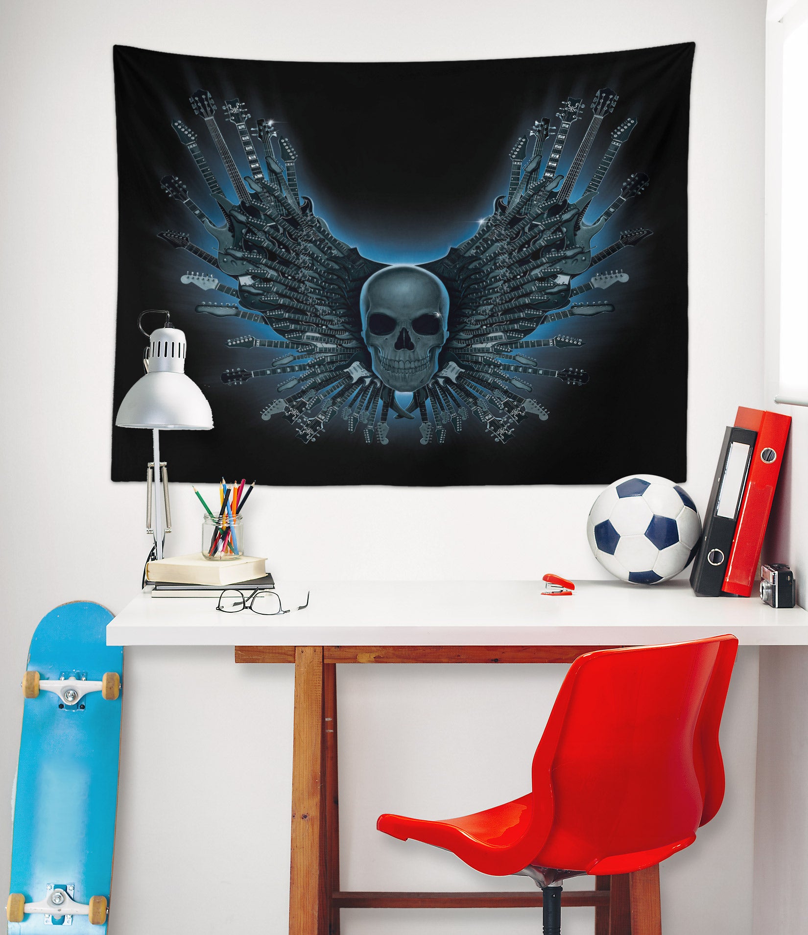 3D Skull Wings 116197 Vincent Tapestry Hanging Cloth Hang