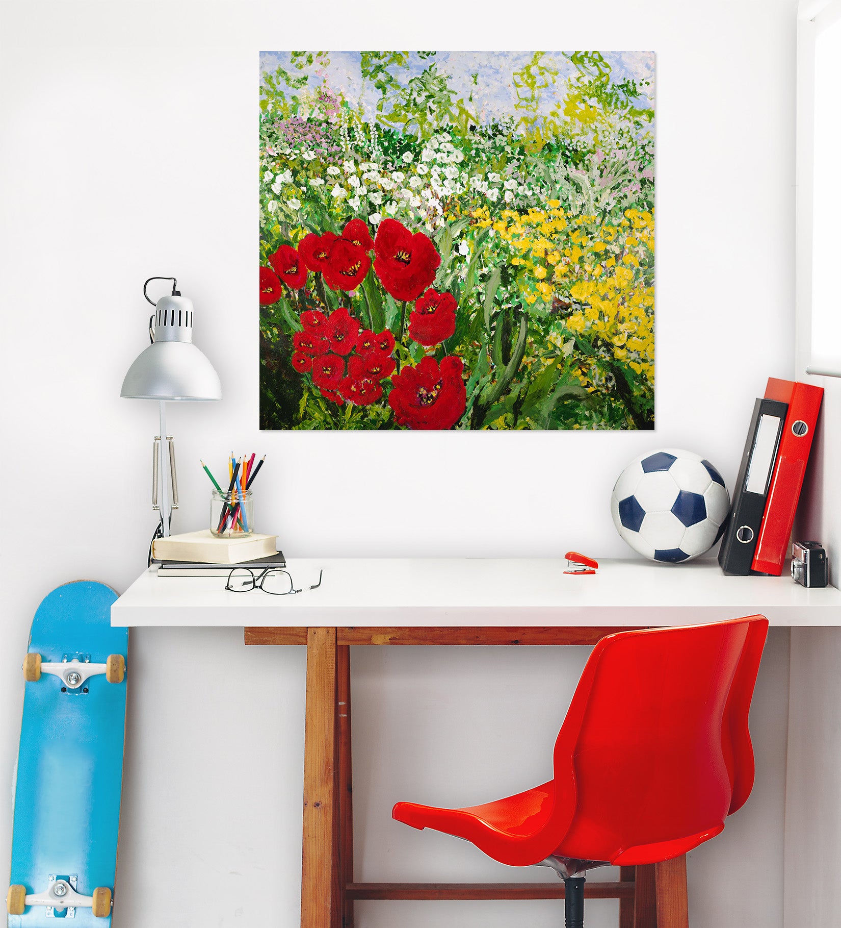 3D Colored Flowers 266 Allan P. Friedlander Wall Sticker