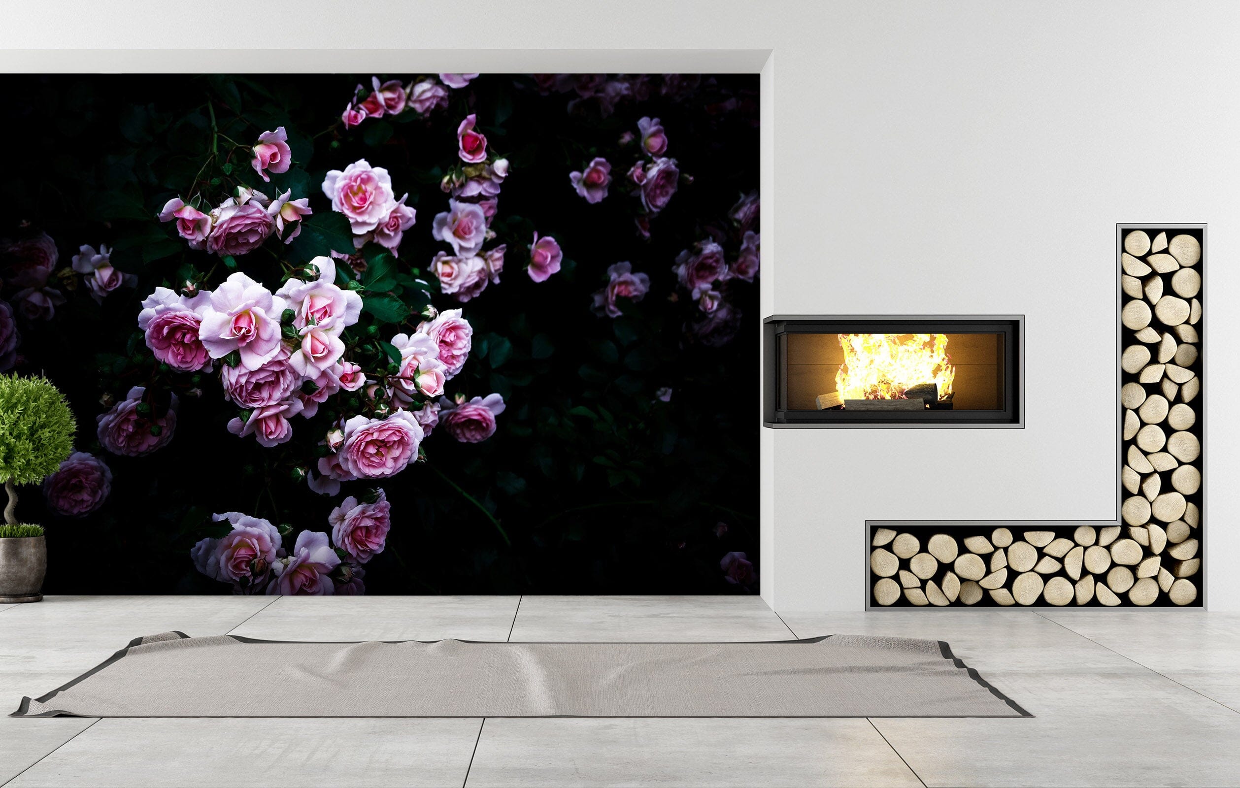 3D Pink Rose 105 Noirblanc777 Wall Mural Wall Murals Wallpaper AJ Wallpaper 2 