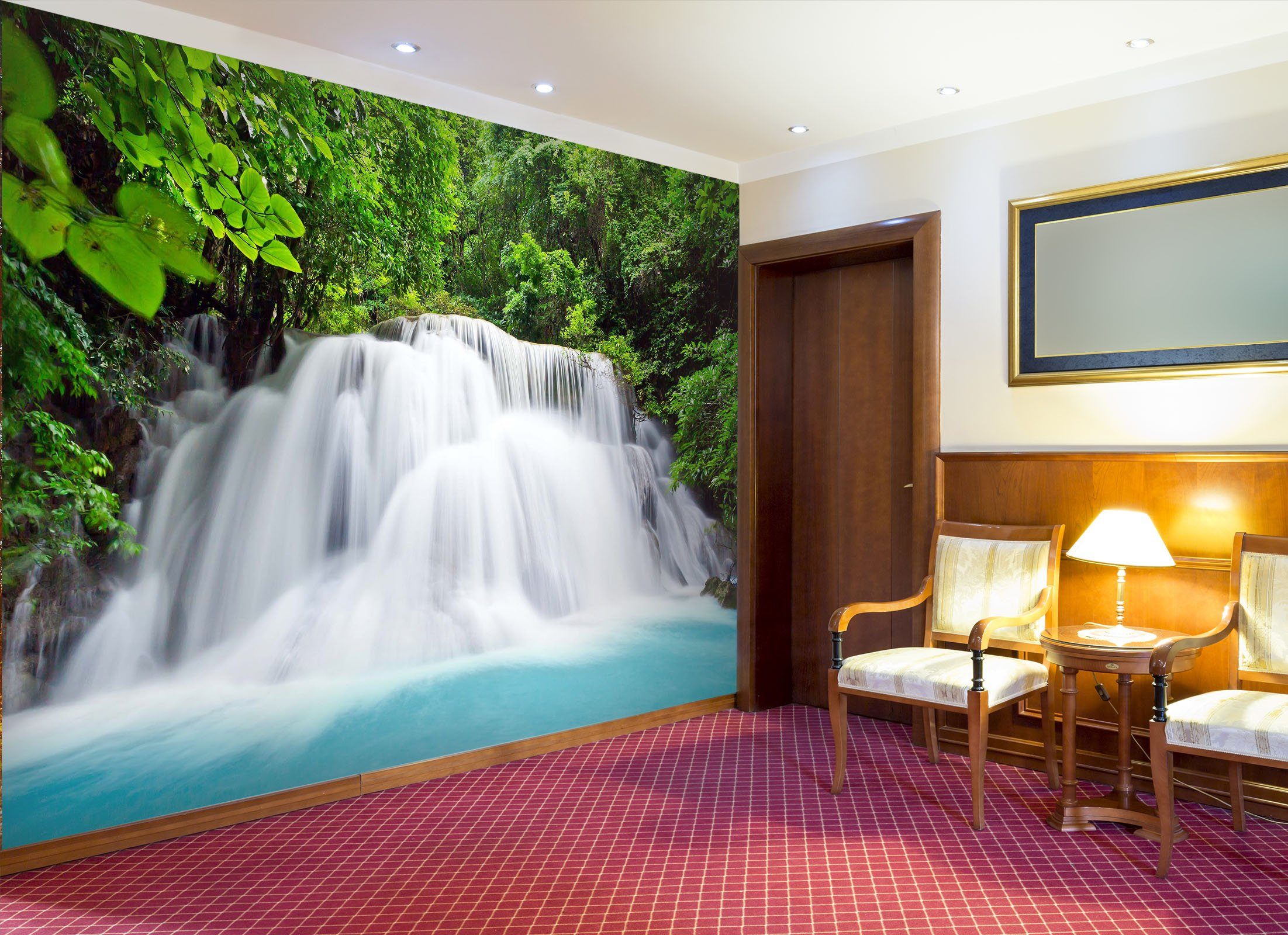 3D Beautiful Waterfall Park 17 Wall Murals Wallpaper AJ Wallpaper 2 