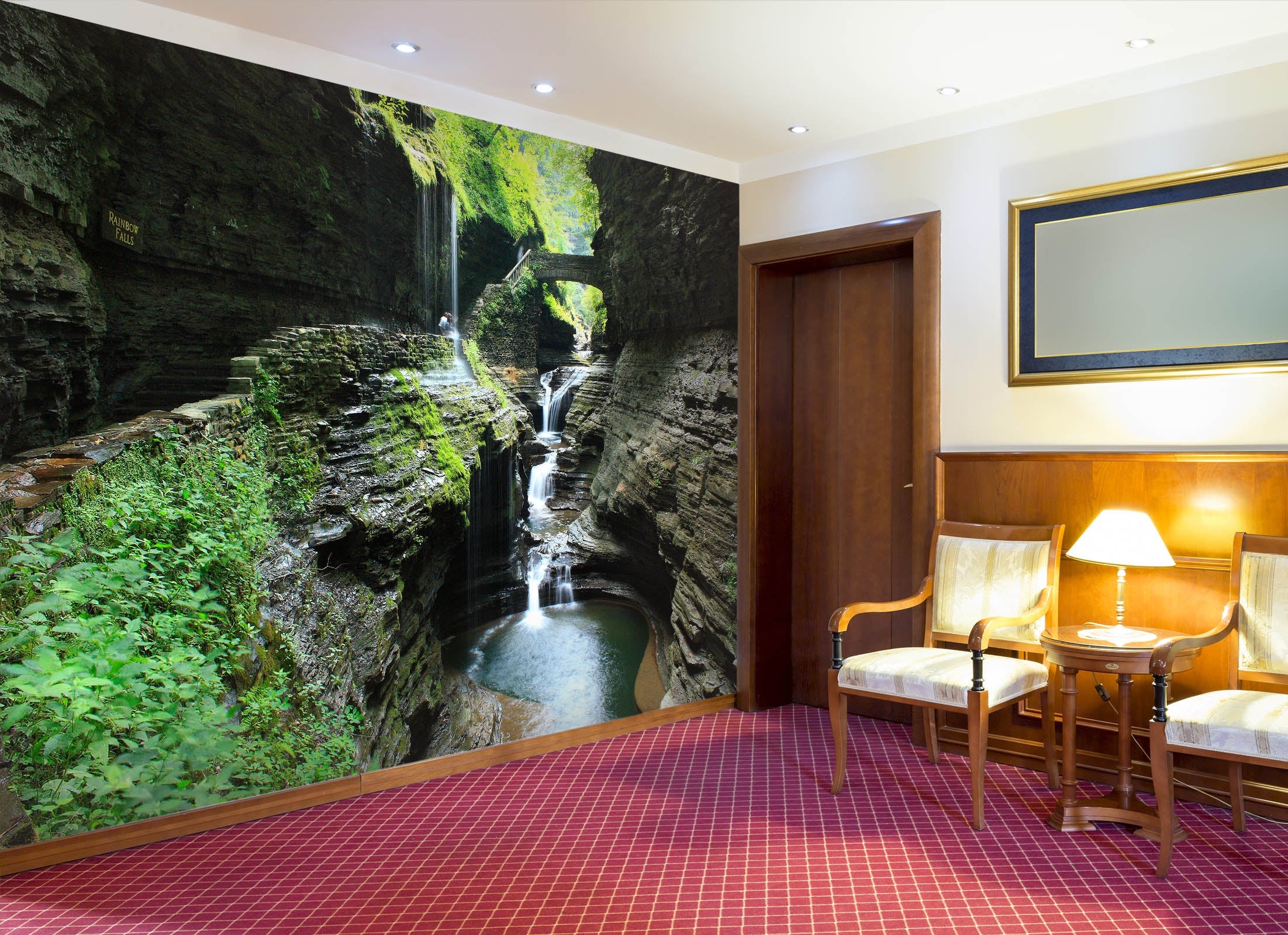 3D waterfall and rocks 1511 Wall Murals Wallpaper AJ Wallpaper 