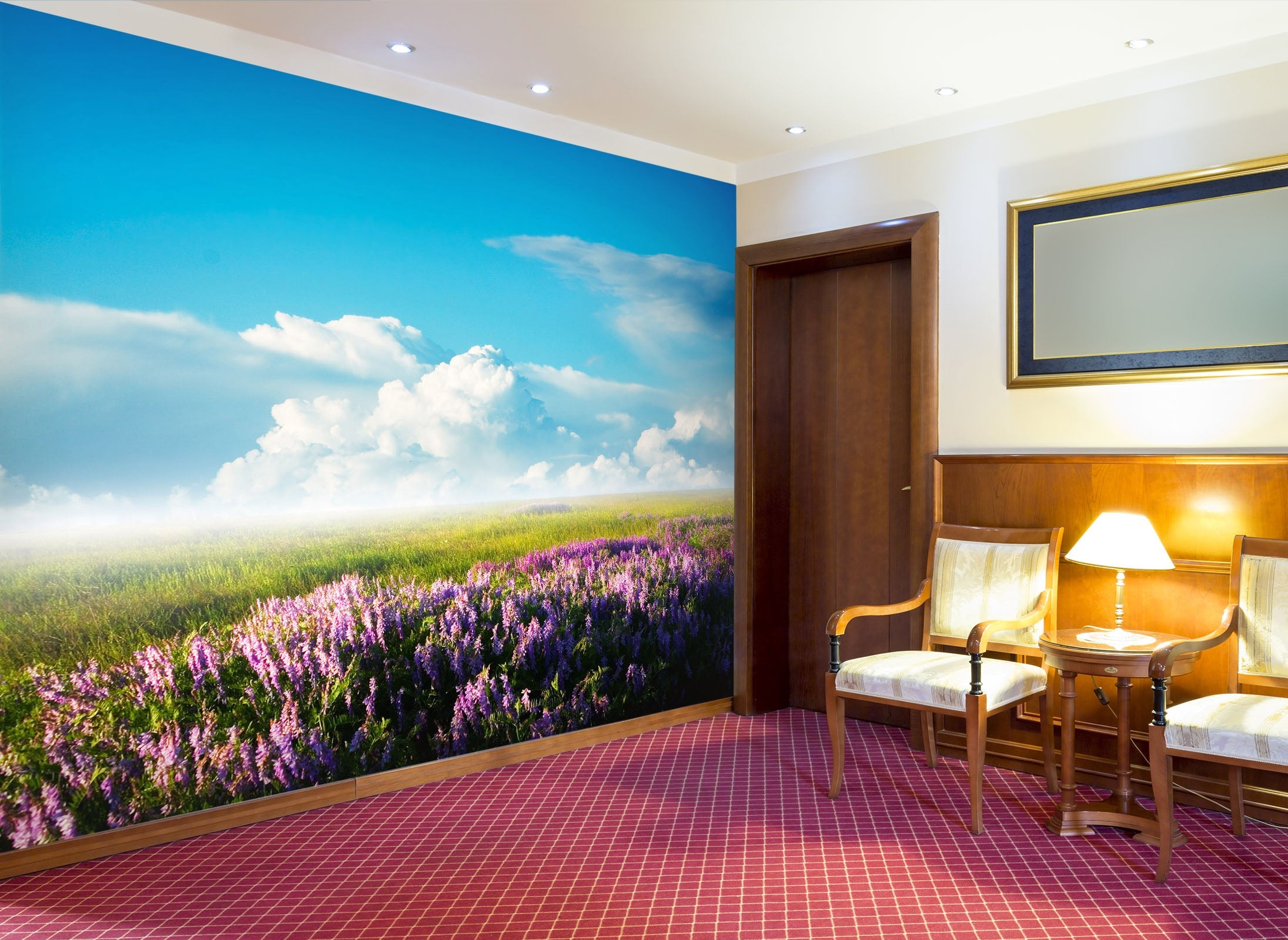 3D Lavender Cloud 06 Wall Murals Wallpaper AJ Wallpaper 2 