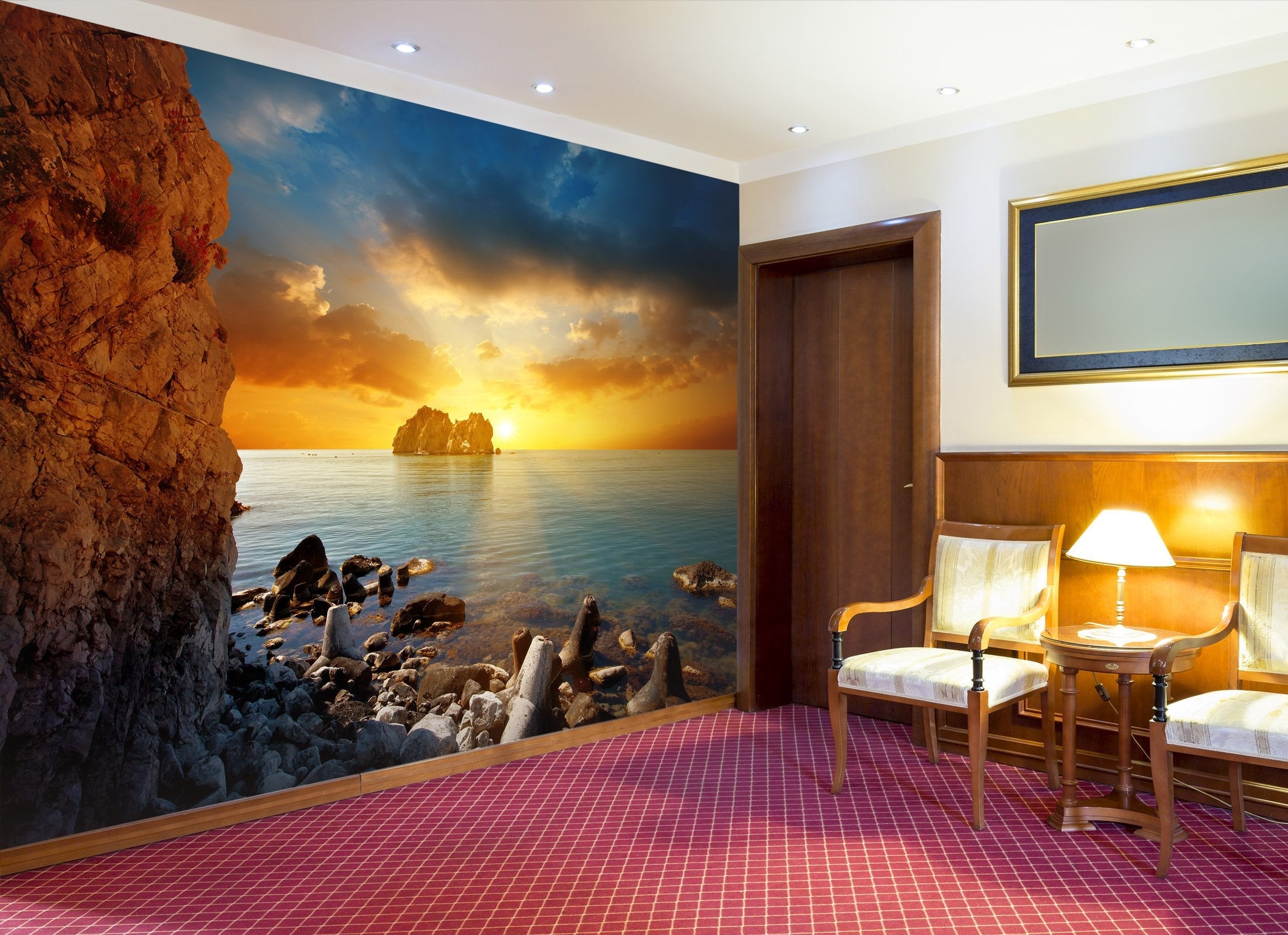 3D dusk ocean view 32 Wall Murals Wallpaper AJ Wallpaper 