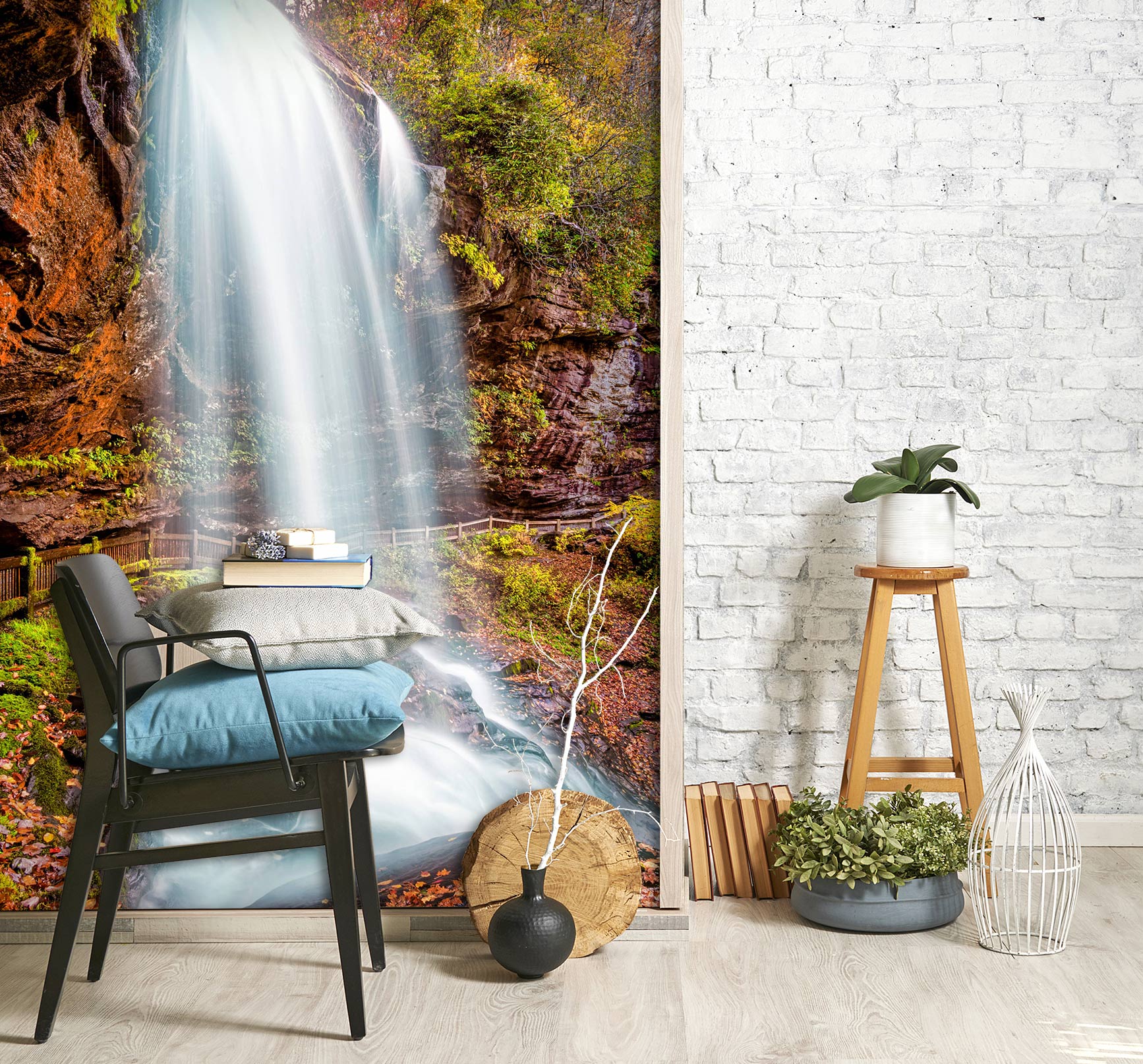 3D Waterfall Stone 5258 Beth Sheridan Wall Mural Wall Murals