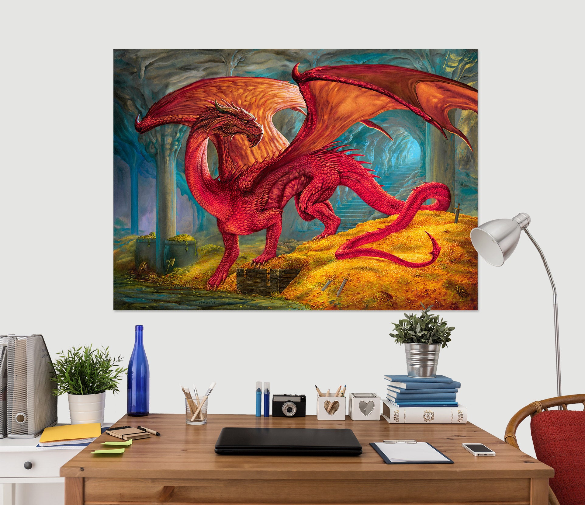 3D Dragon Red 8067 Ciruelo Wall Sticker