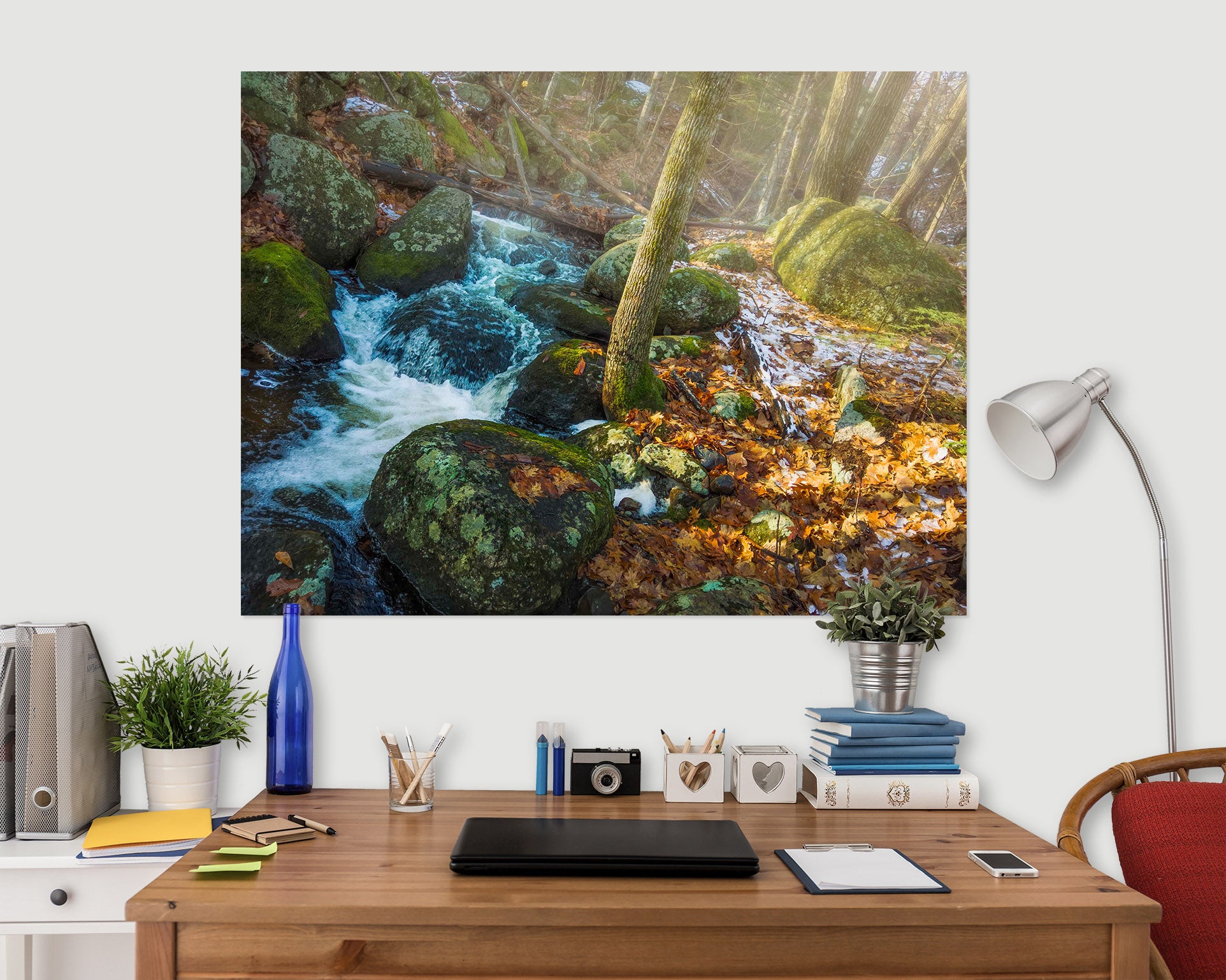 3D Forest Stream 108 Jerry LoFaro Wall Sticker