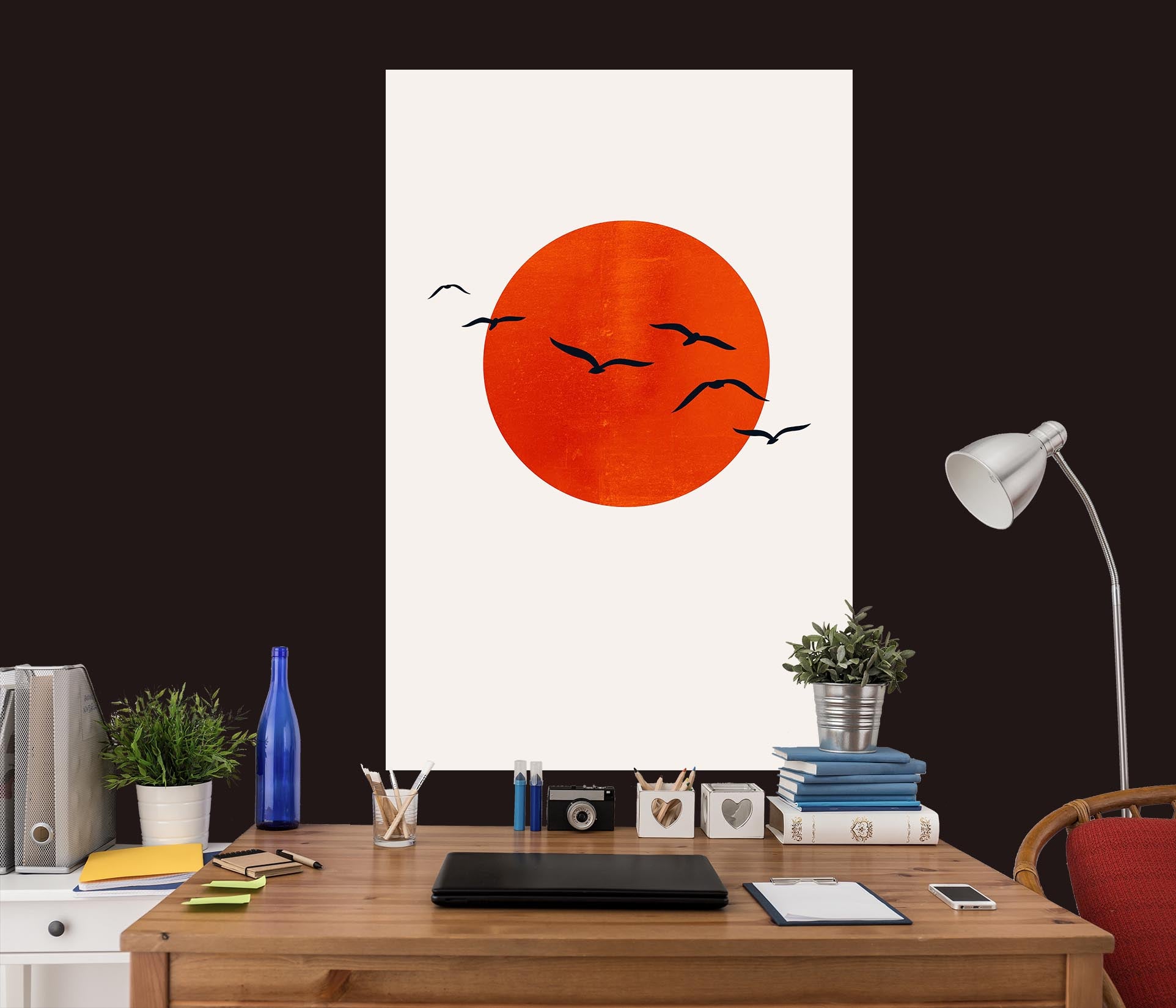 3D Red Sun 101 Boris Draschoff Wall Sticker