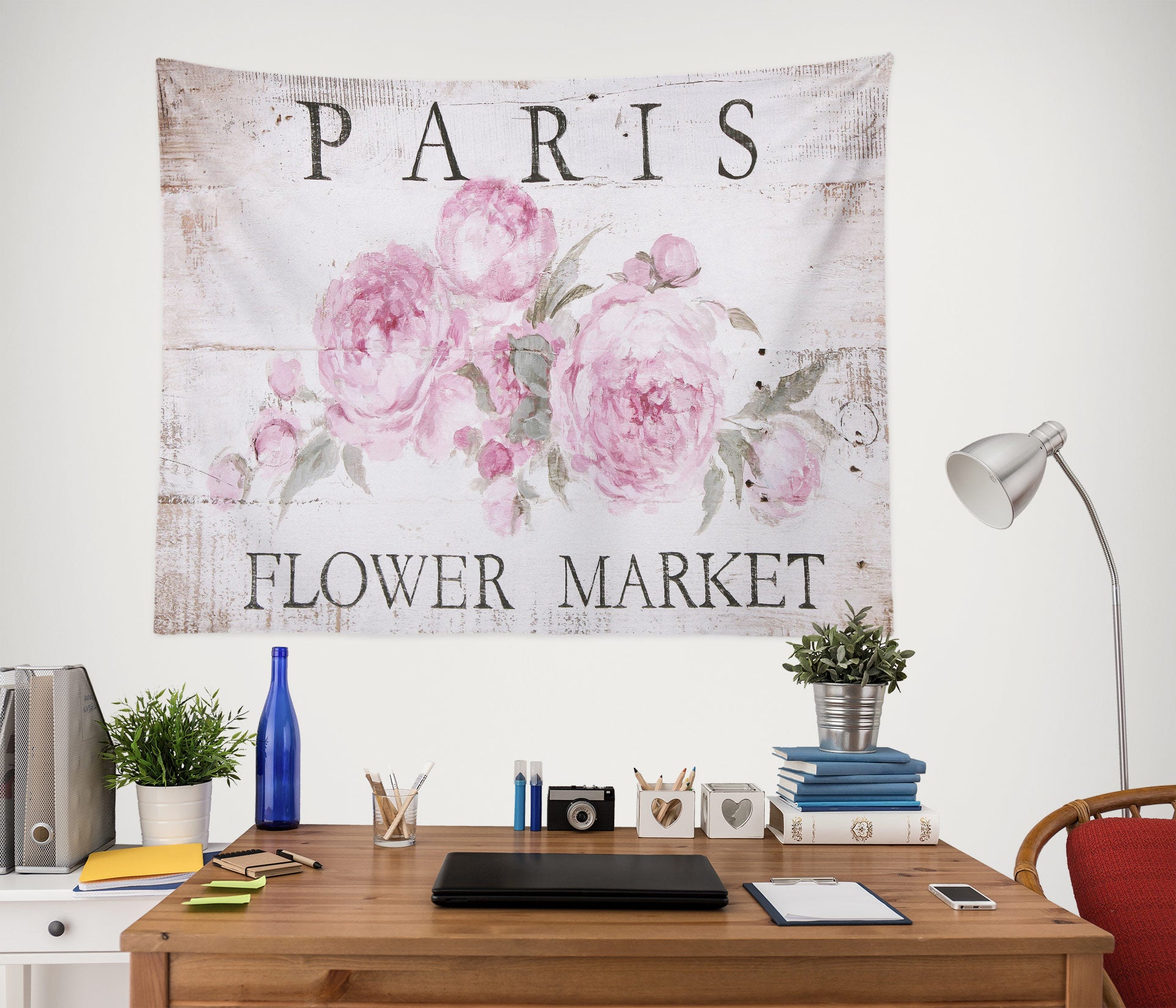 3D Pink Flowers Letter 111181 Debi Coules Tapestry Hanging Cloth Hang