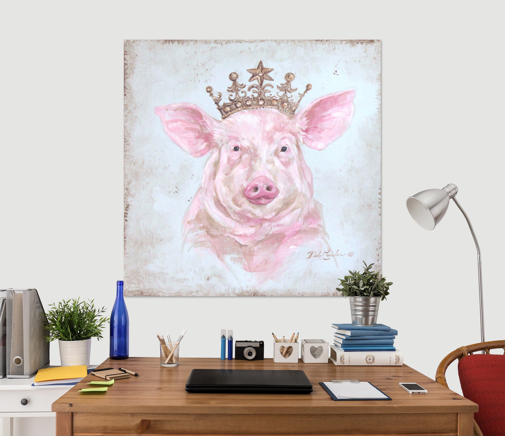 3D Crown Pig 059 Debi Coules Wall Sticker