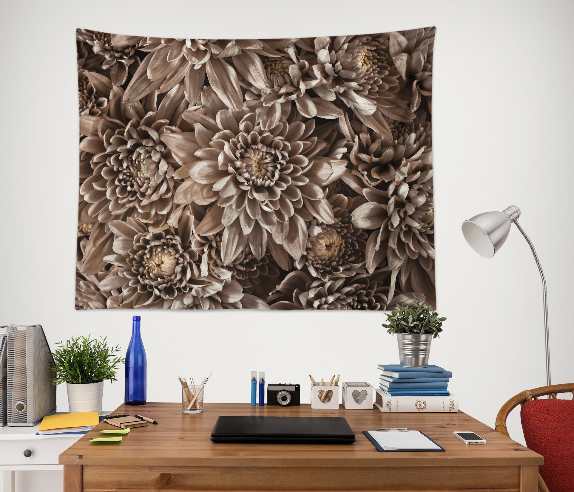 3D Brown Chrysanthemum 11648 Assaf Frank Tapestry Hanging Cloth Hang