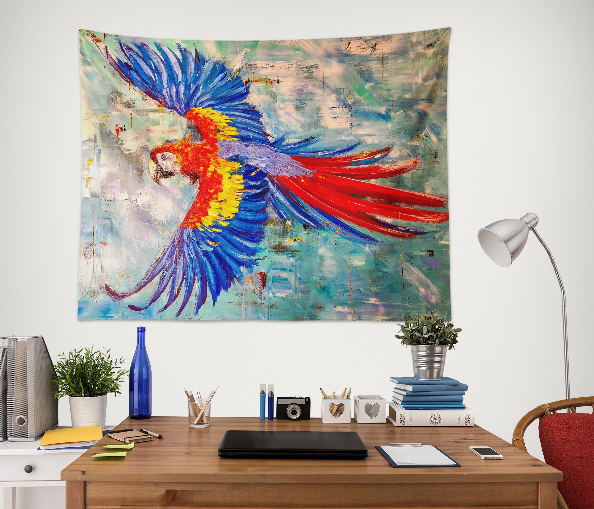 3D Watercolor Parrot 3558 Skromova Marina Tapestry Hanging Cloth Hang