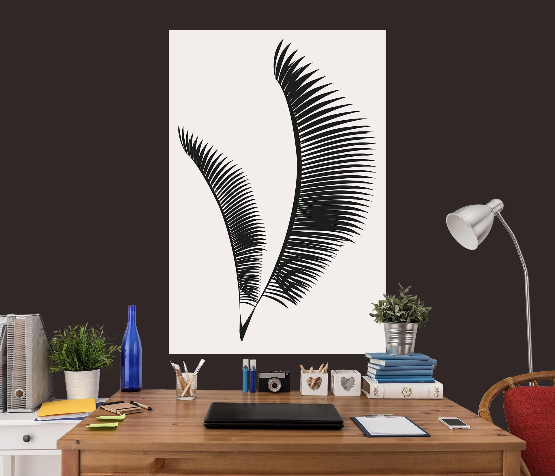 3D Black Feather 147 Boris Draschoff Wall Sticker