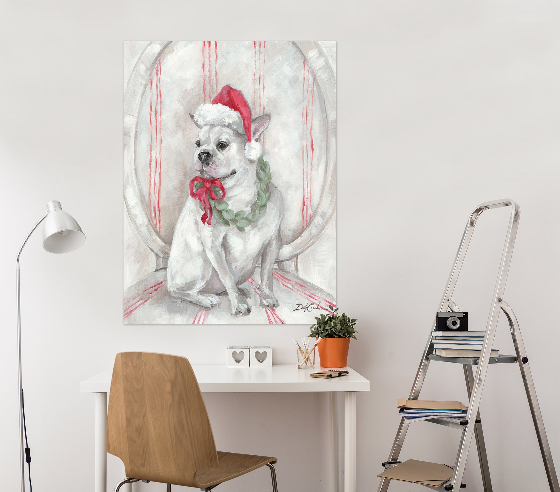 3D Red Hat Dog 0114 Debi Coules Wall Sticker