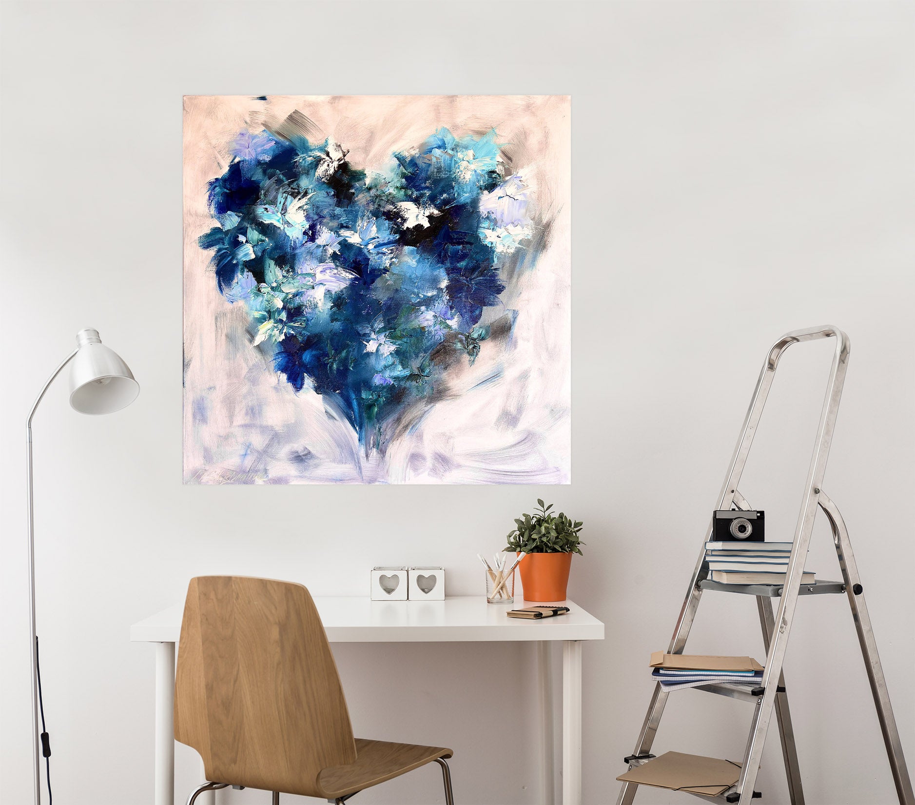 3D Blue Love Flower 806 Skromova Marina Wall Sticker