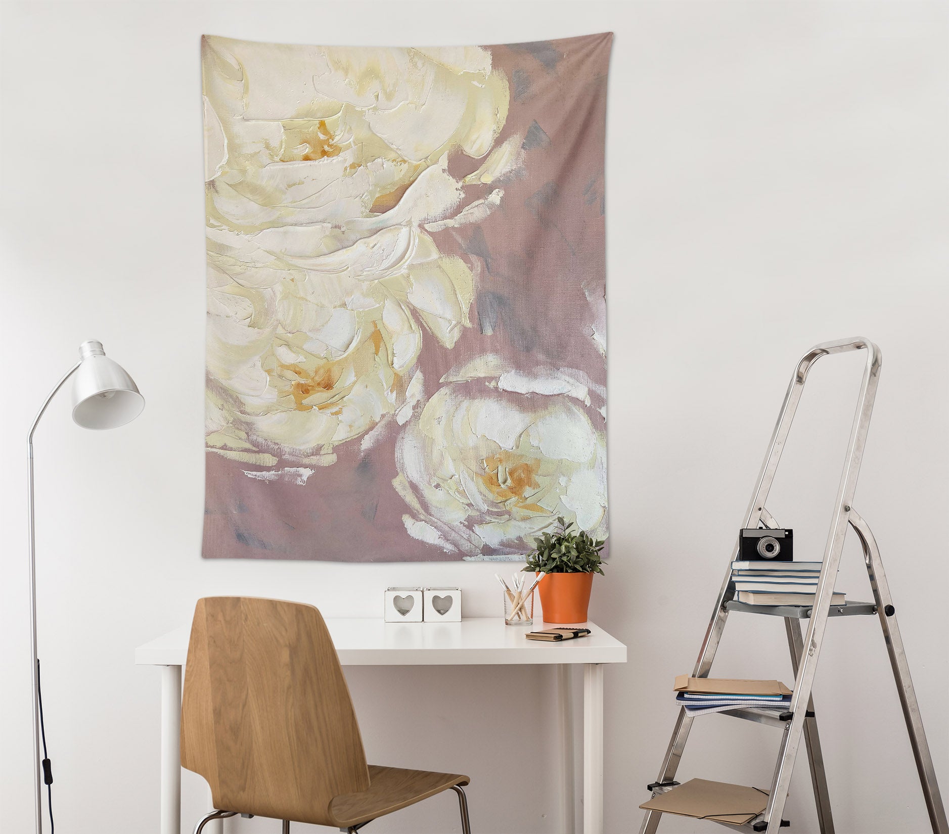 3D White Rose 3781 Skromova Marina Tapestry Hanging Cloth Hang