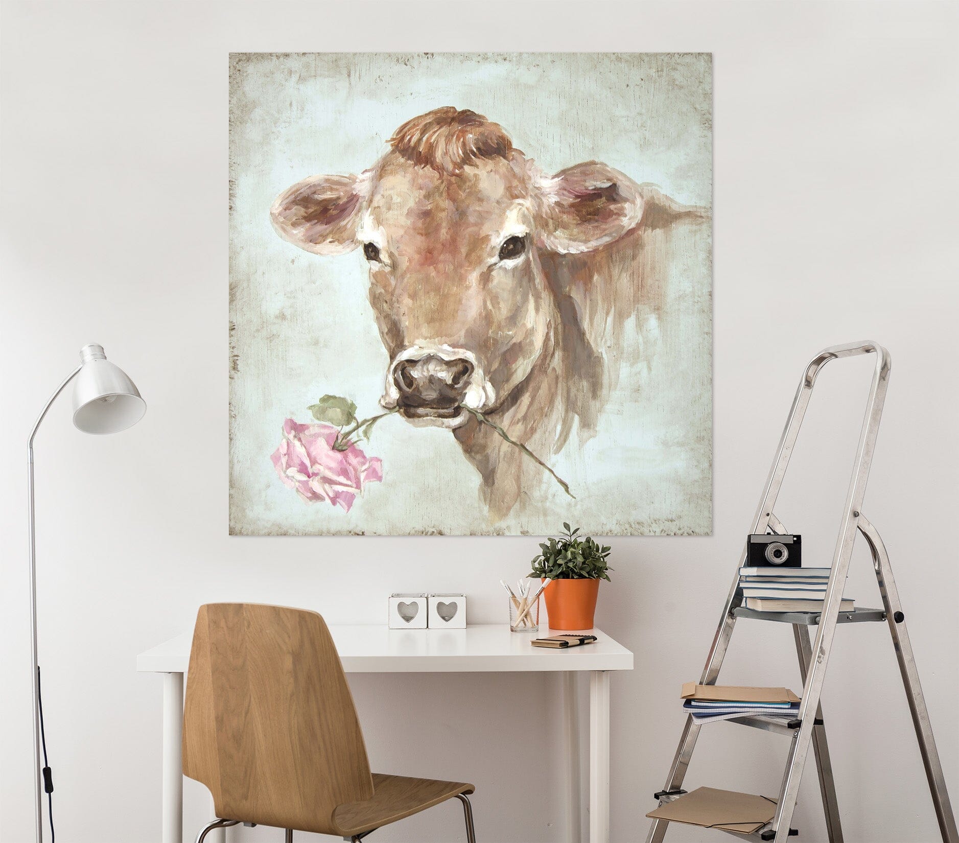 3D Cow Rose 003 Debi Coules Wall Sticker Wallpaper AJ Wallpaper 2 