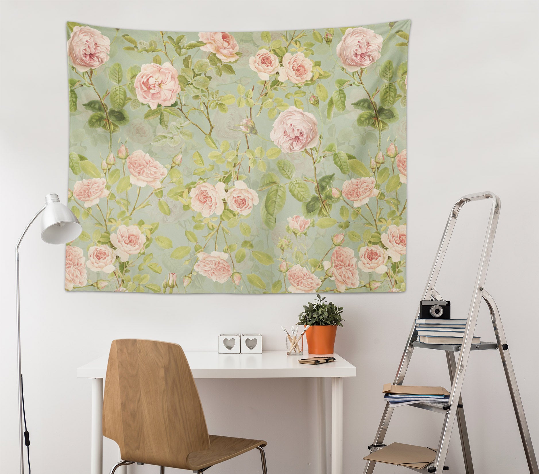 3D Pale Pink Flowers 5331 Uta Naumann Tapestry Hanging Cloth Hang