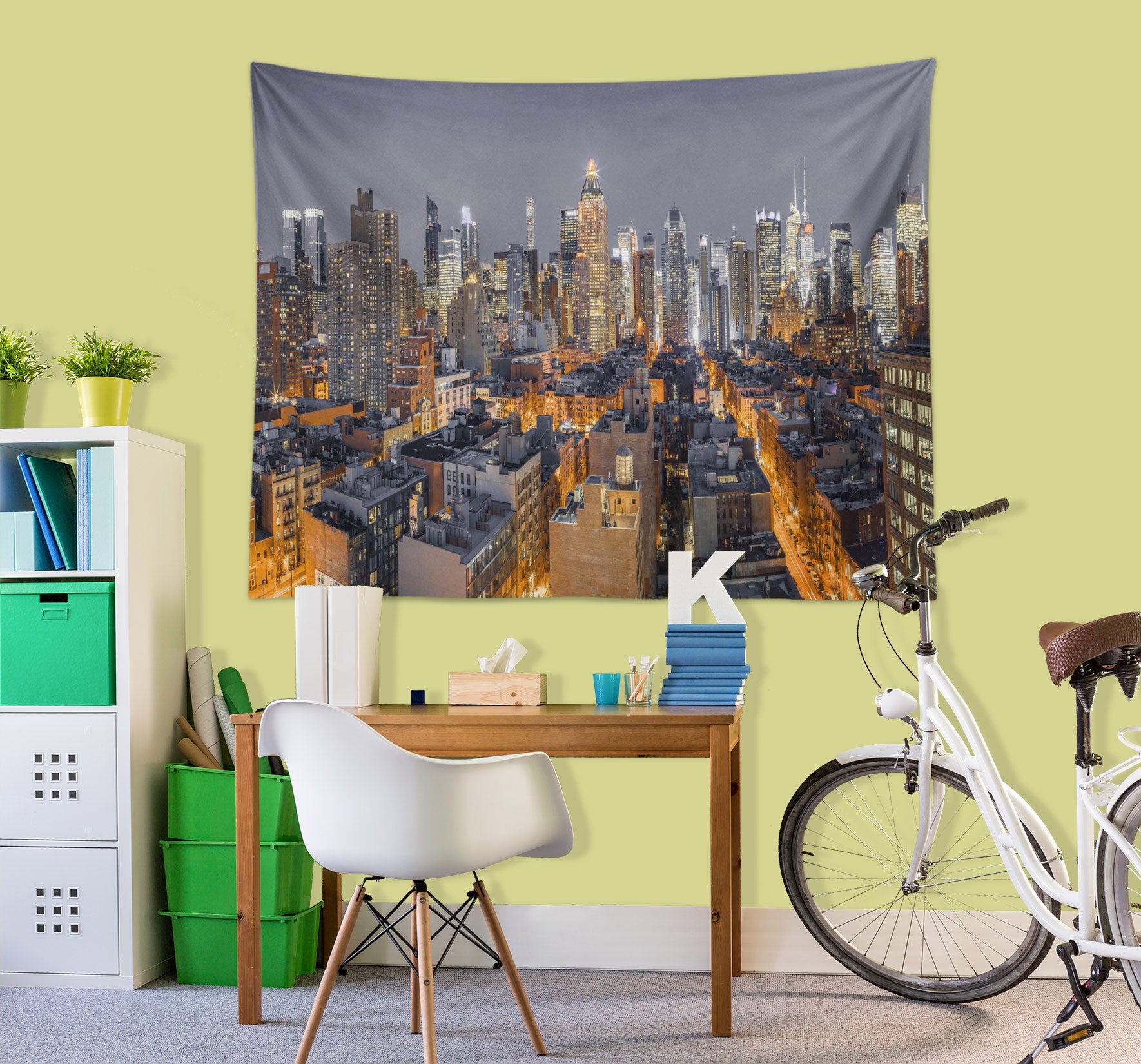 3D City Building 116114 Assaf Frank Tapestry Hanging Cloth Hang