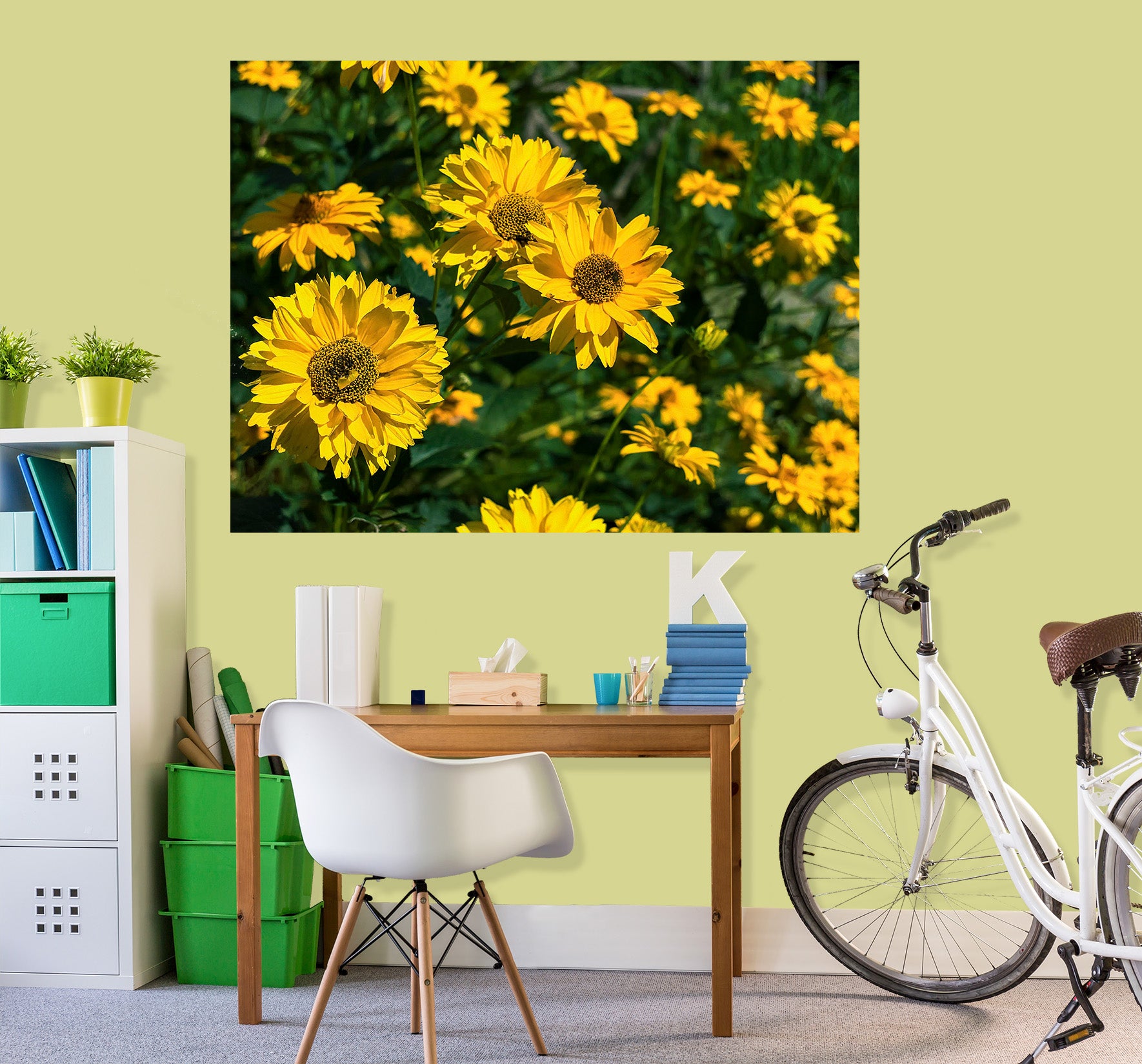 3D Sun Flower 132 Jerry LoFaro Wall Sticker